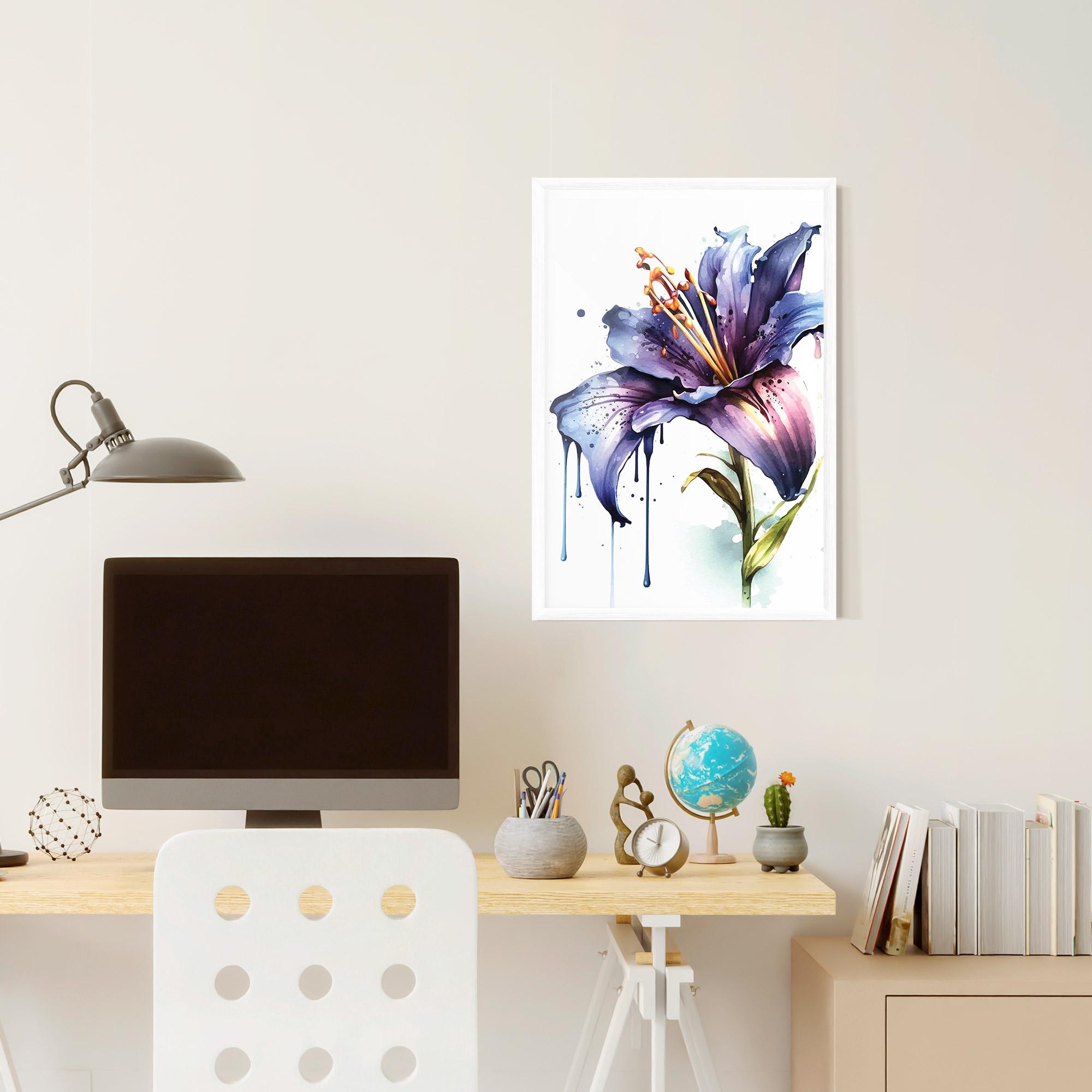 Plakat w Ramie Purple Orange Lily mockup 6