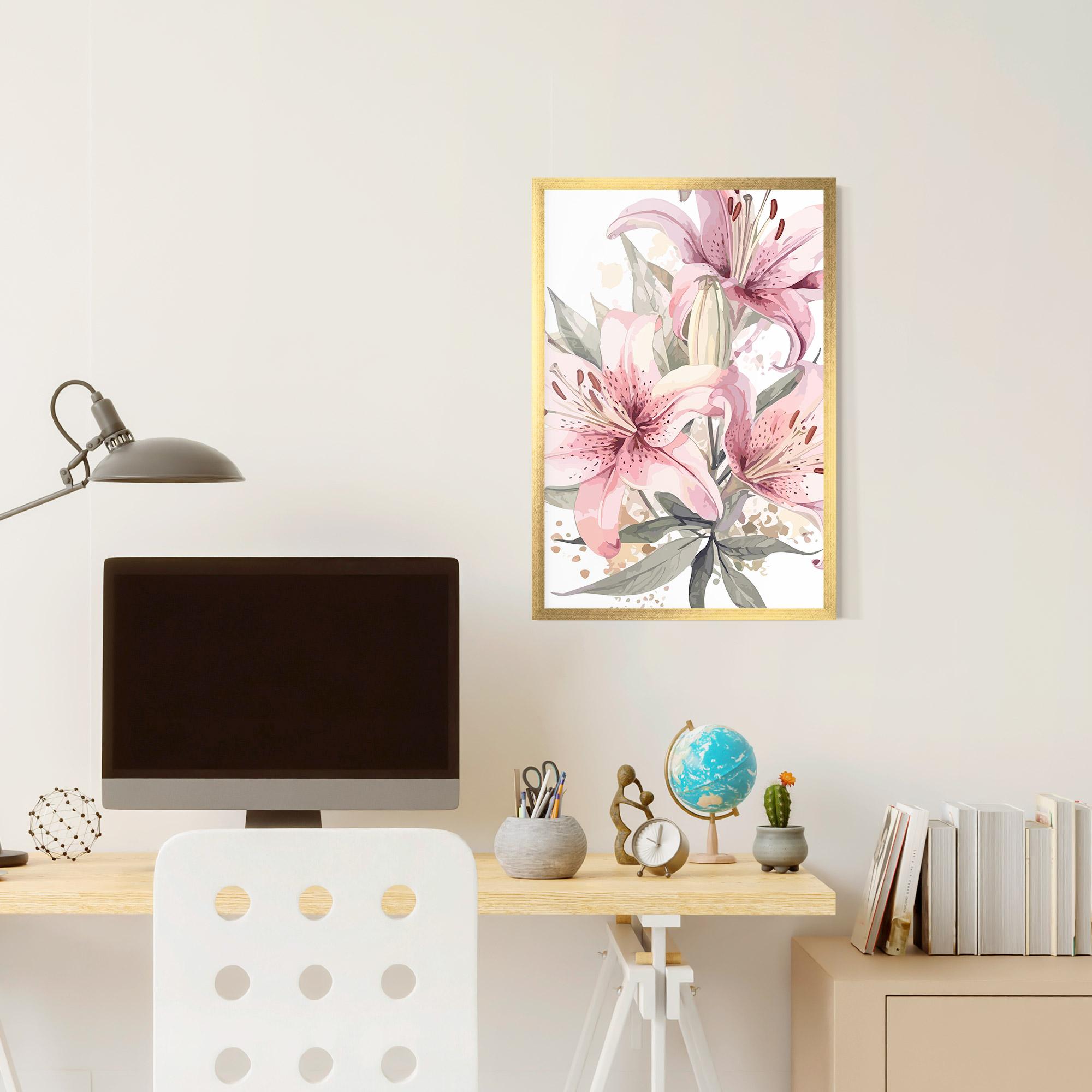 Plakat w Ramie Light Pink Lily Art mockup 6