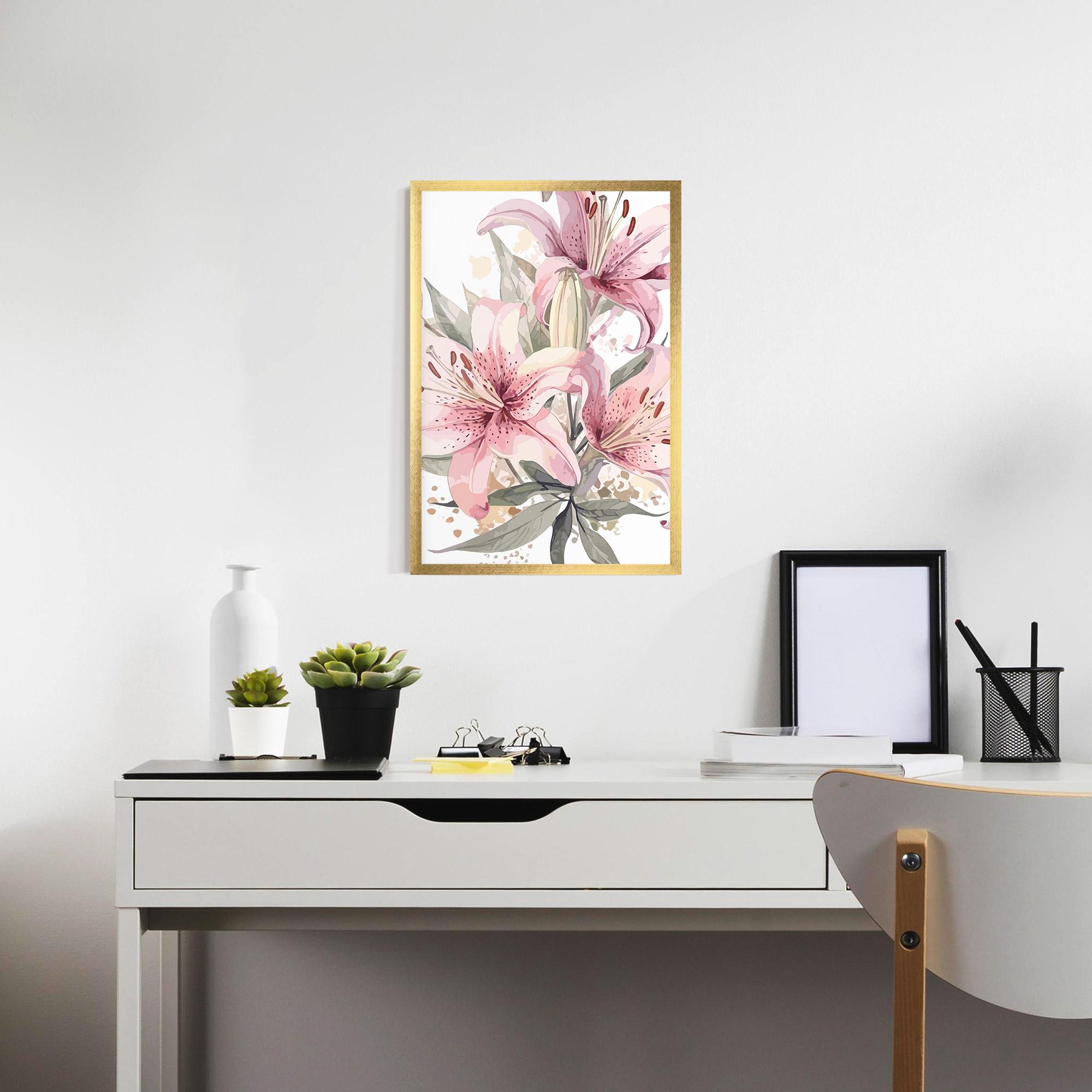 Plakat w Ramie Light Pink Lily Art mockup 7
