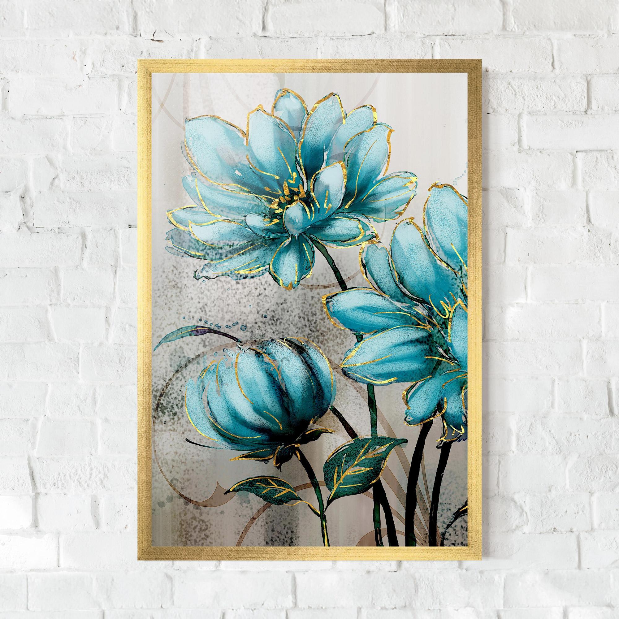 Plakat w Ramie Bujori Albastri mockup 0