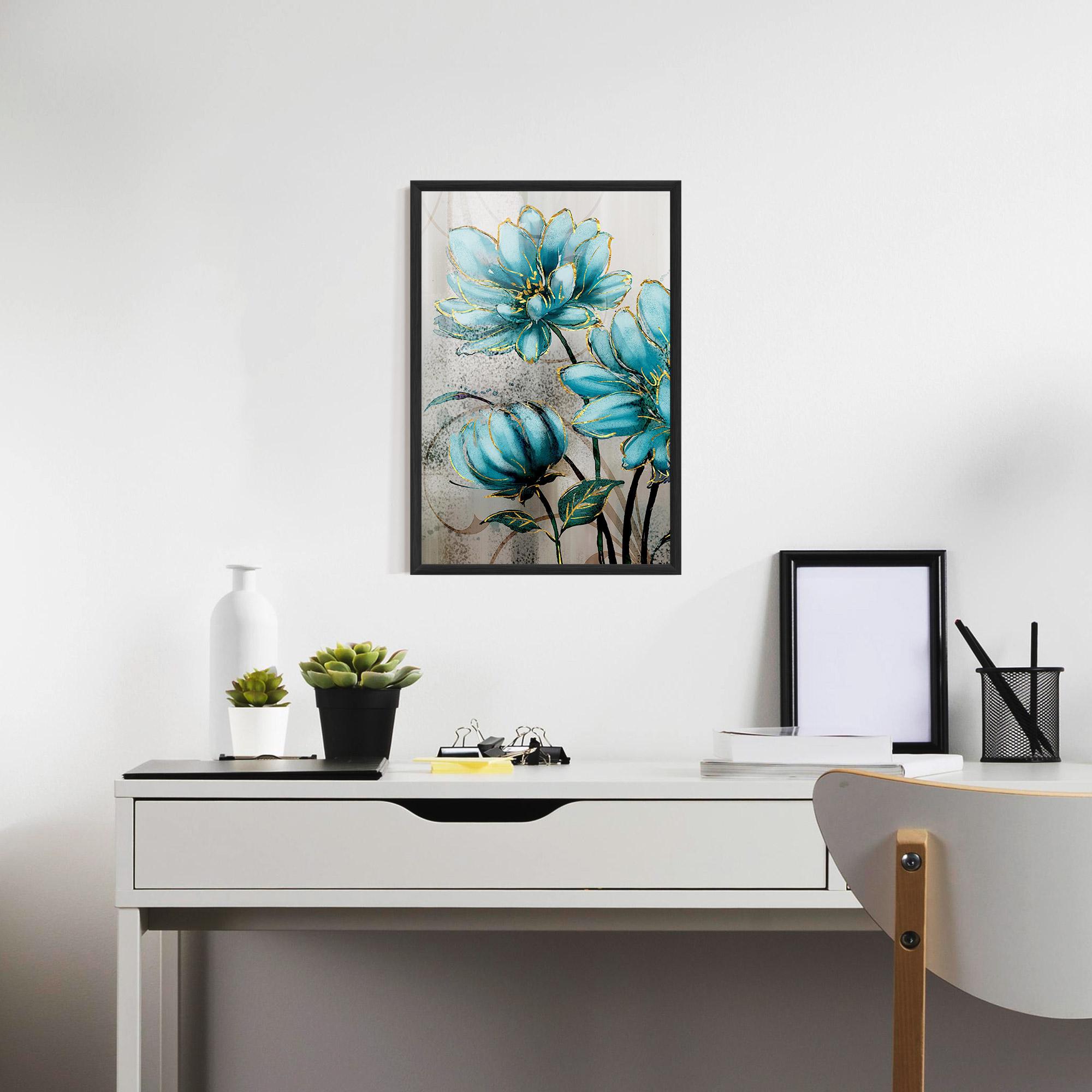 Plakat w Ramie Bujori Albastri mockup 7