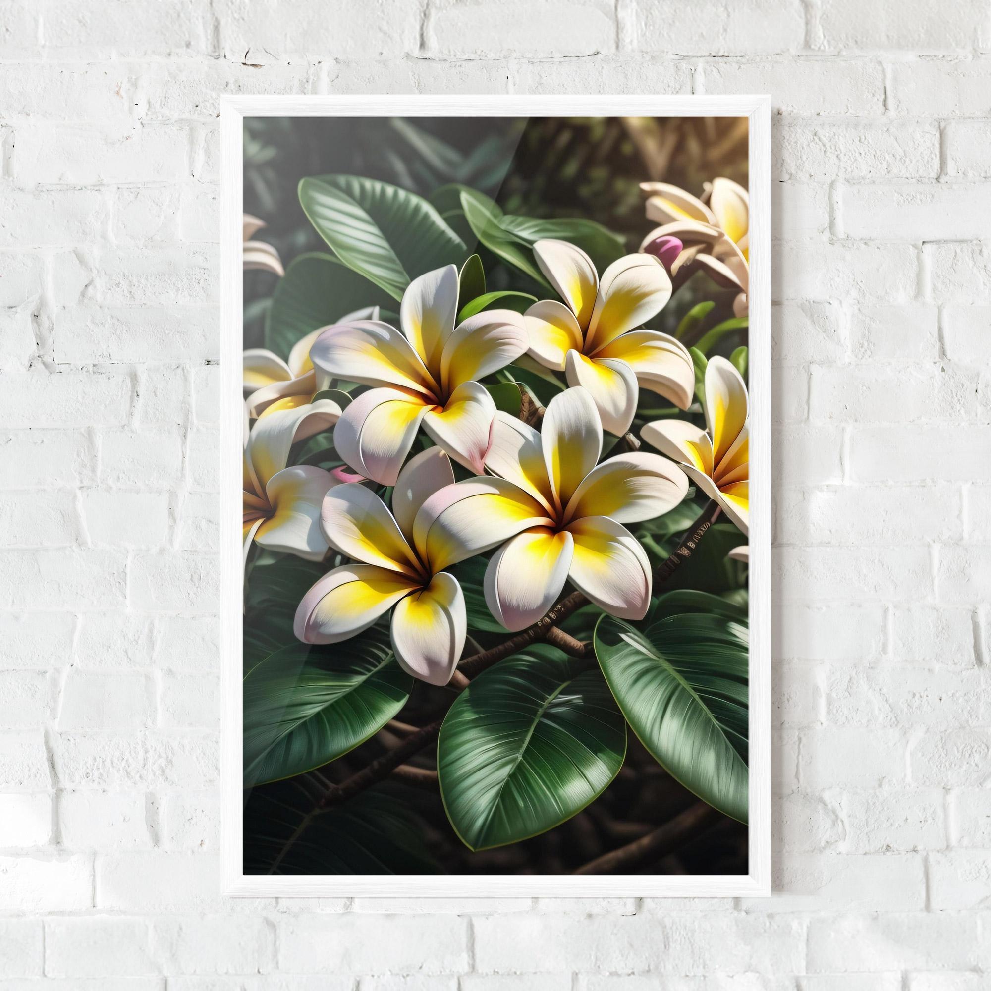 Plakat w Ramie Exotic White Yellow mockup 0