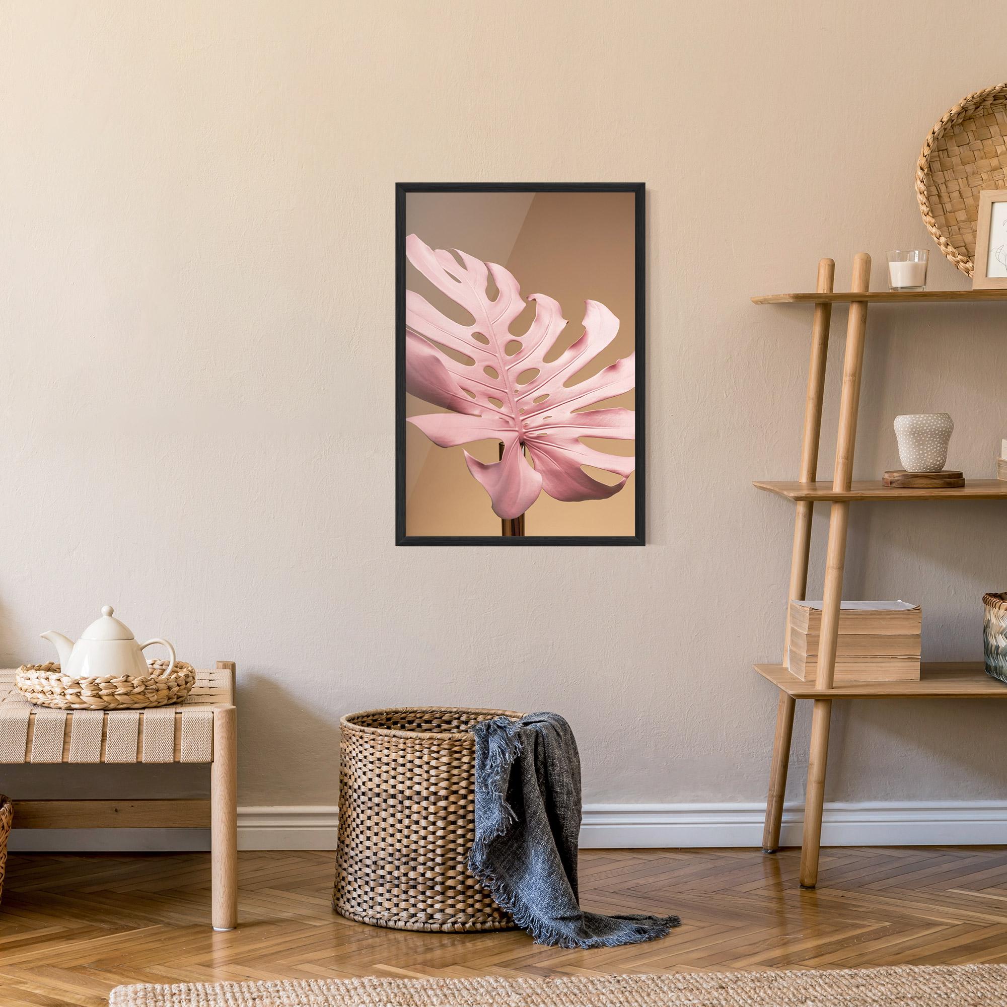 Plakat w Ramie Exotic Pink Leaf mockup 9