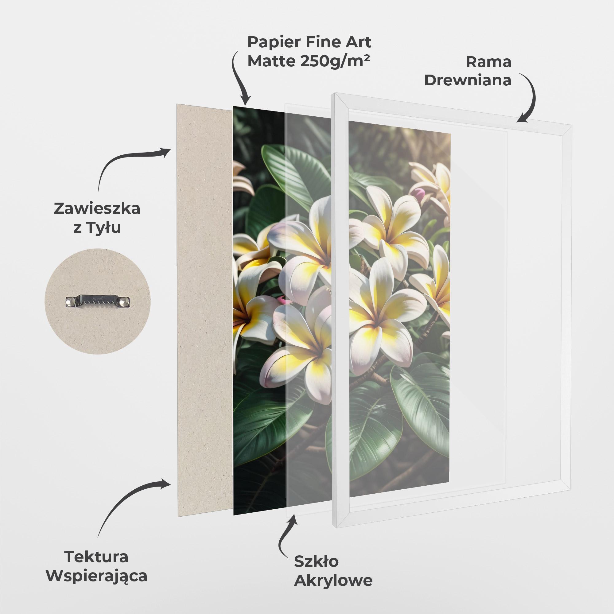Plakat w Ramie Exotic White Yellow mockup 1