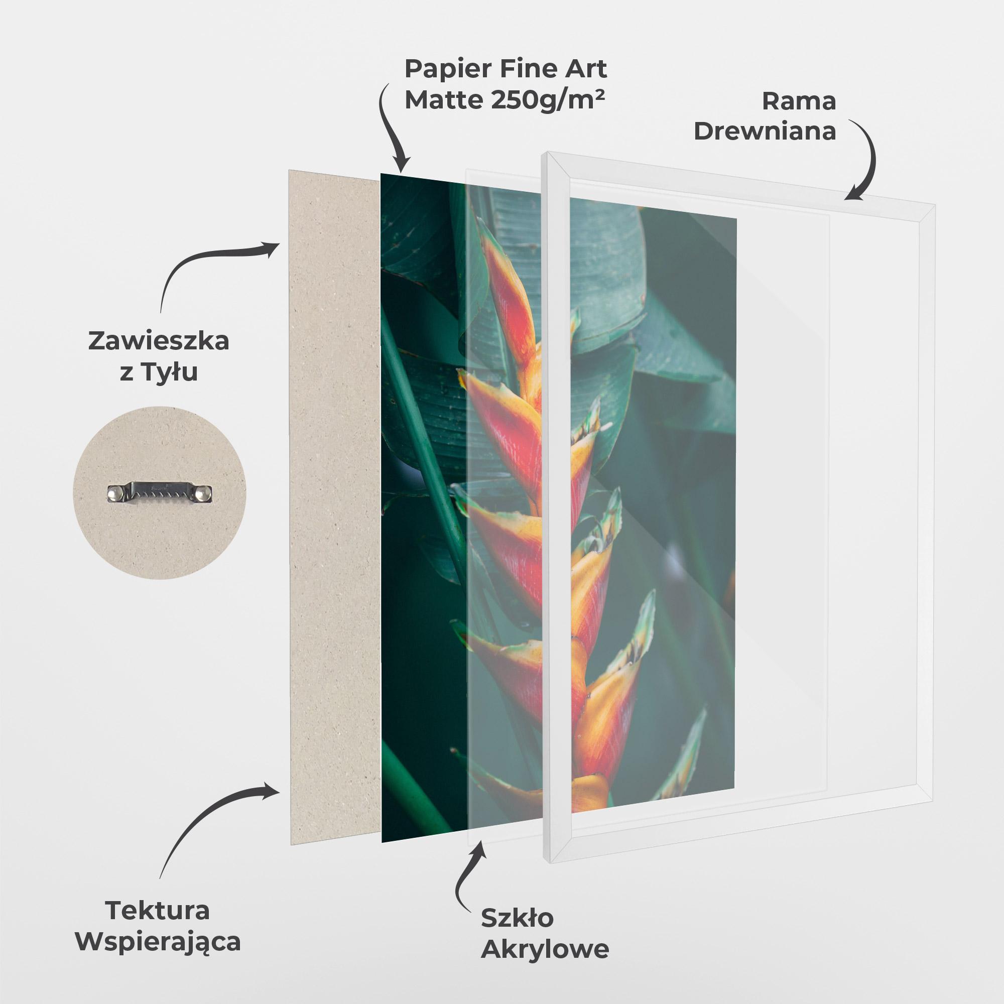 Plakat w Ramie Red Orange Exotic mockup 1