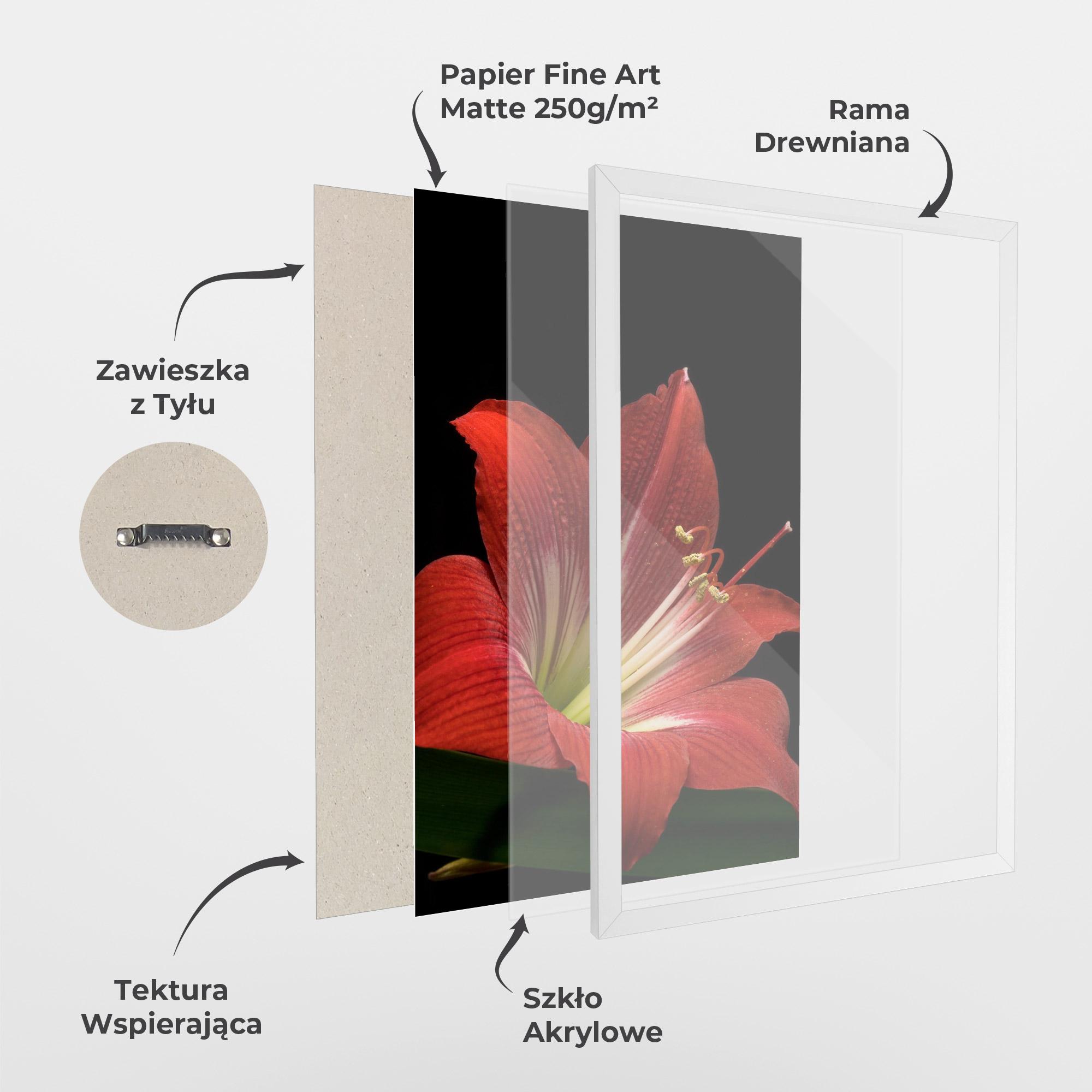 Plakat w Ramie Red Yellow Exotic mockup 1