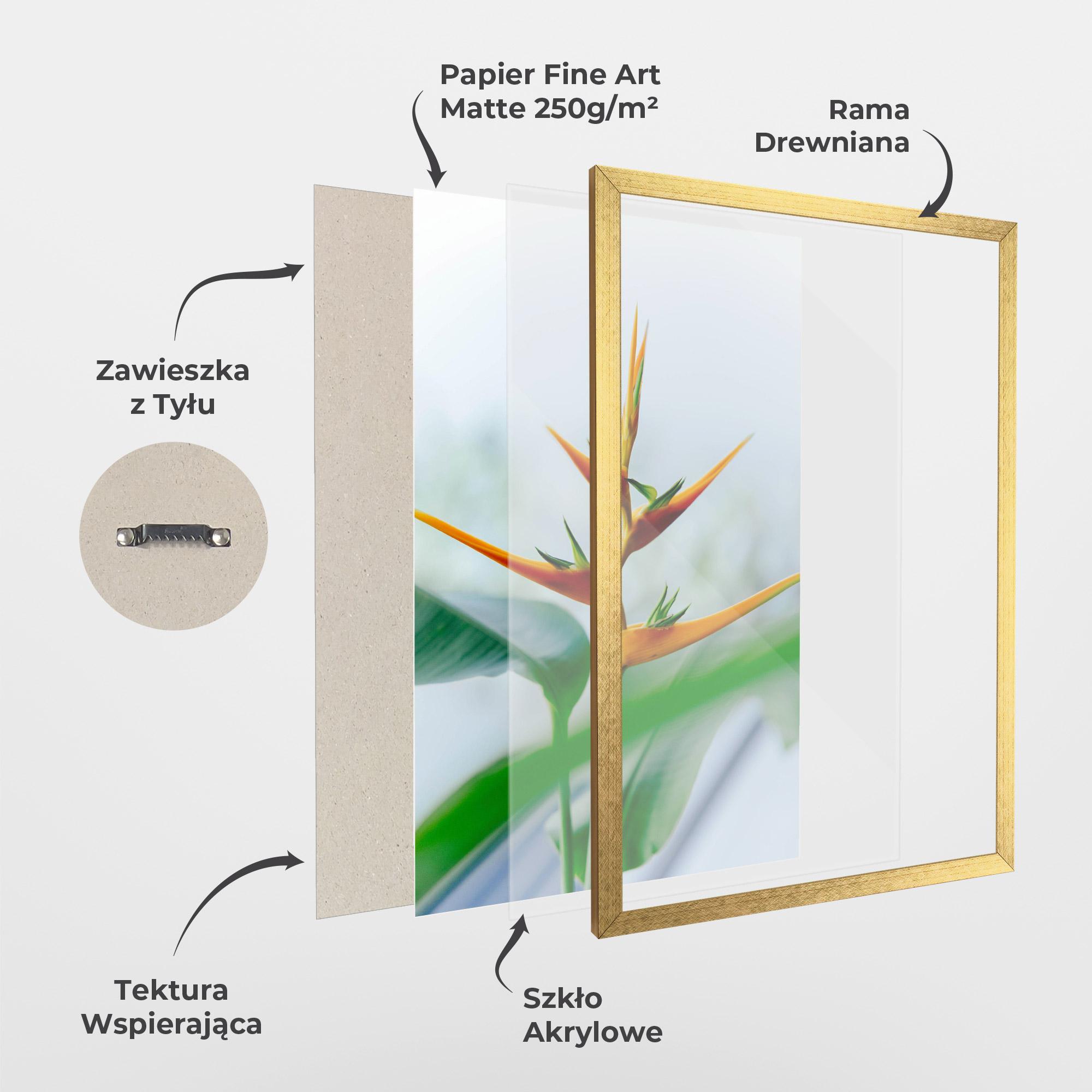 Plakat w Ramie Exotic Orange Green mockup 1