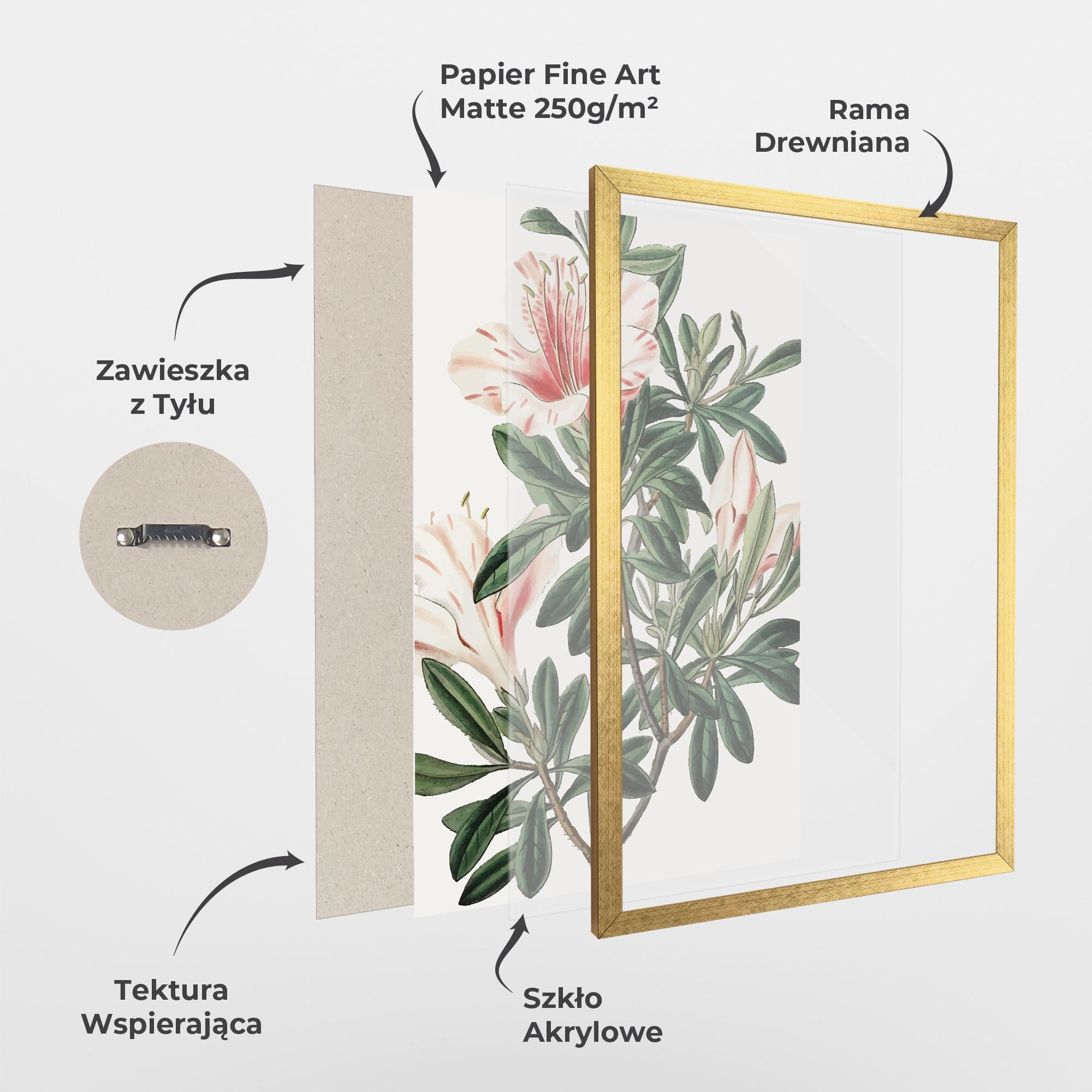 Plakat w Ramie Exotic White Red mockup 1