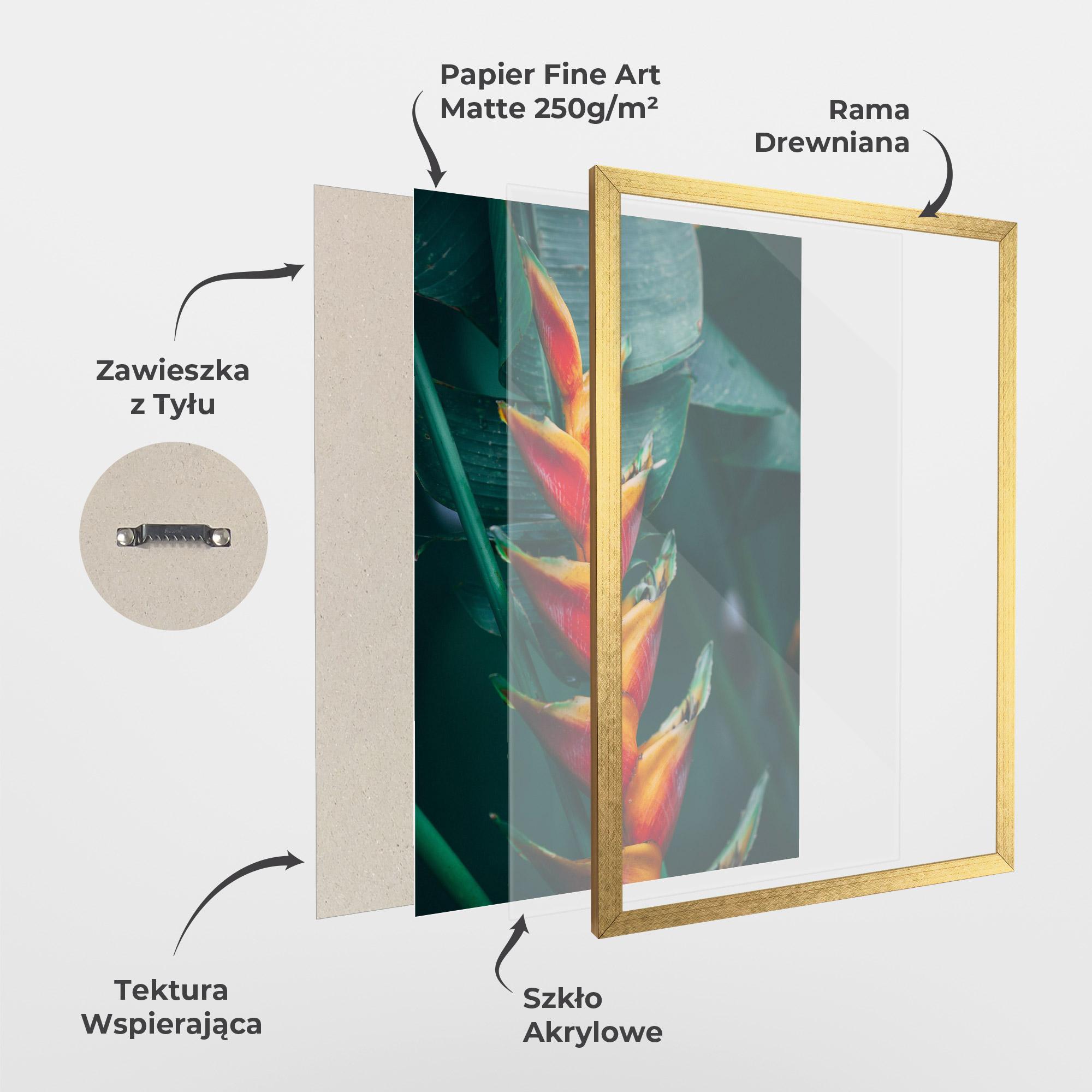 Plakat w Ramie Red Orange Exotic mockup 1