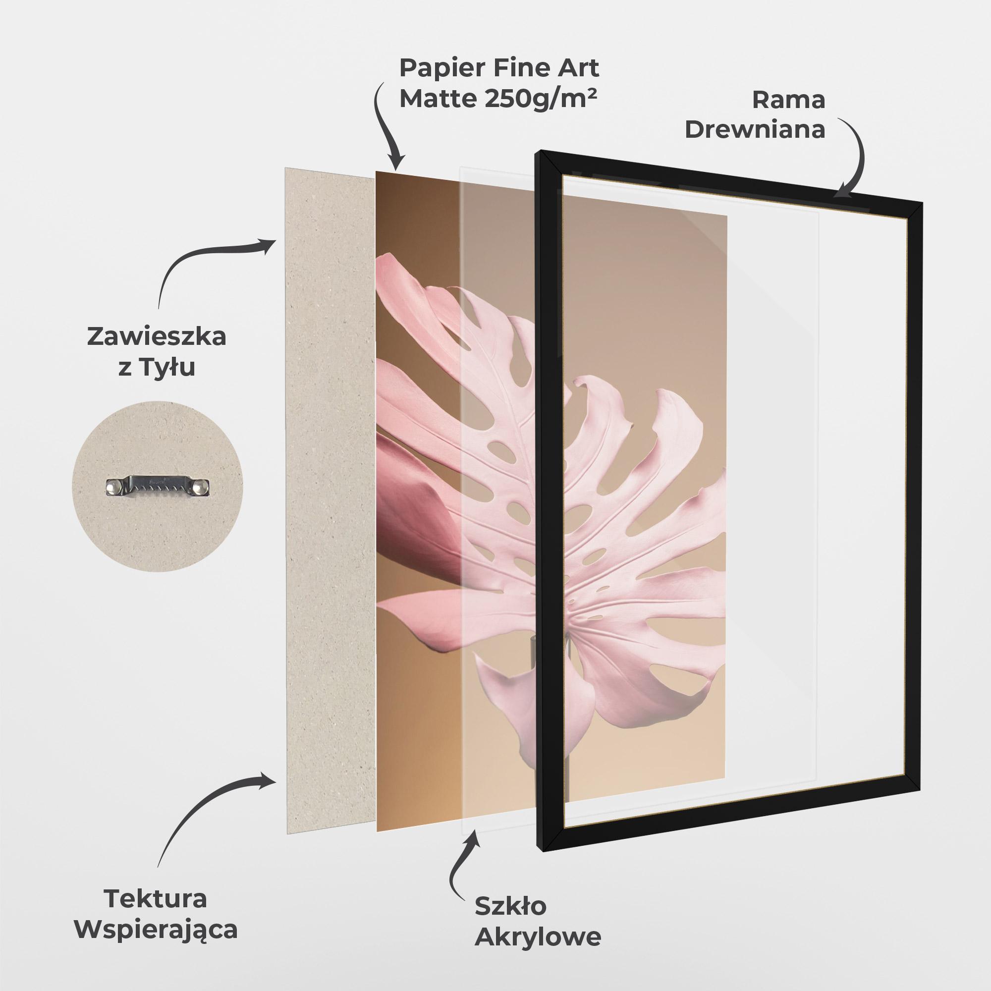 Plakat w Ramie Exotic Pink Leaf mockup 1