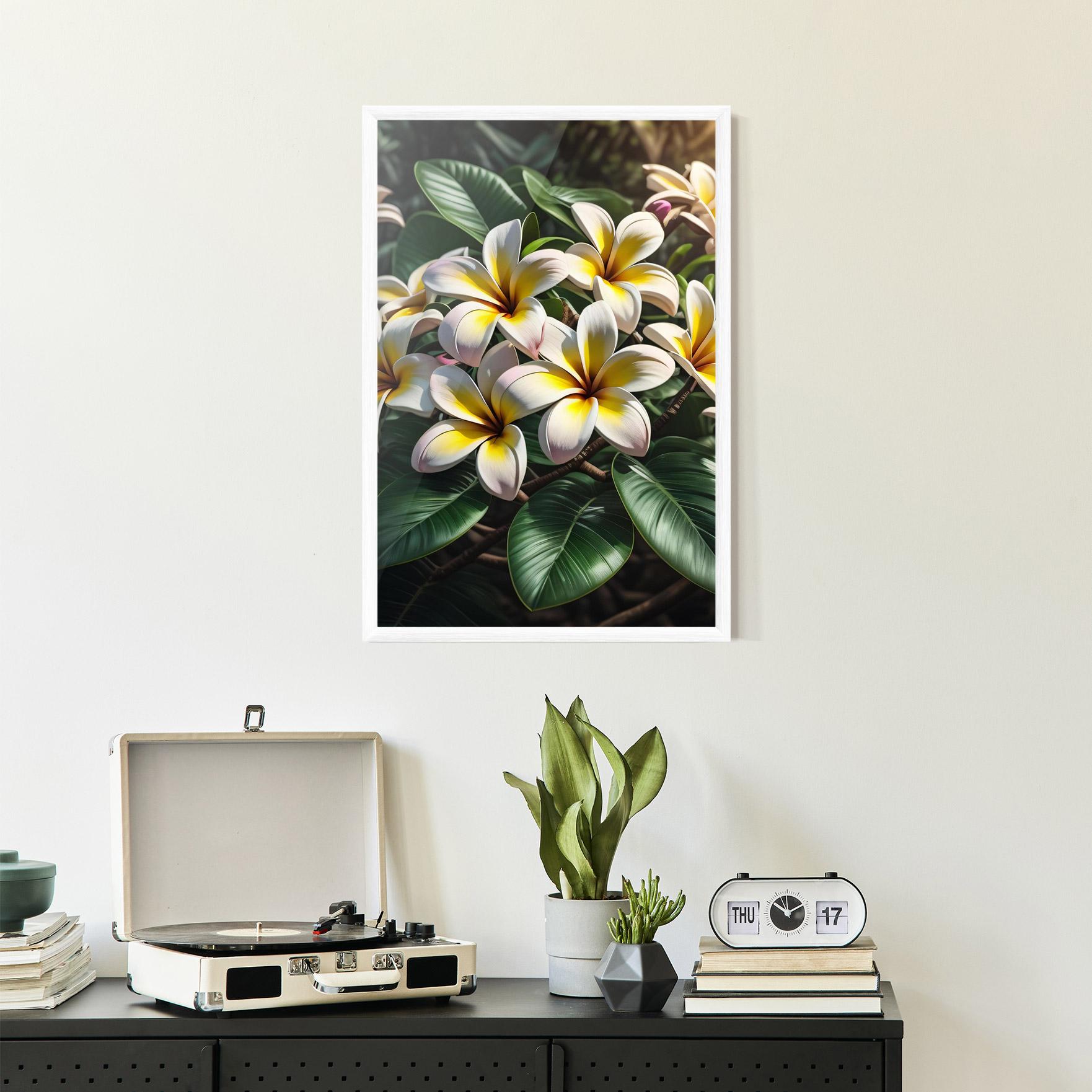 Plakat w Ramie Exotic White Yellow mockup 2