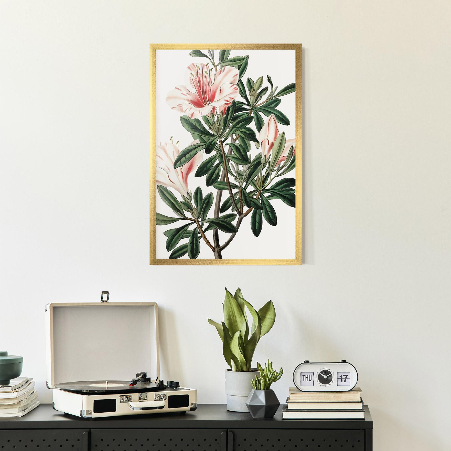 Plakat w Ramie Exotic White Red mockup 2