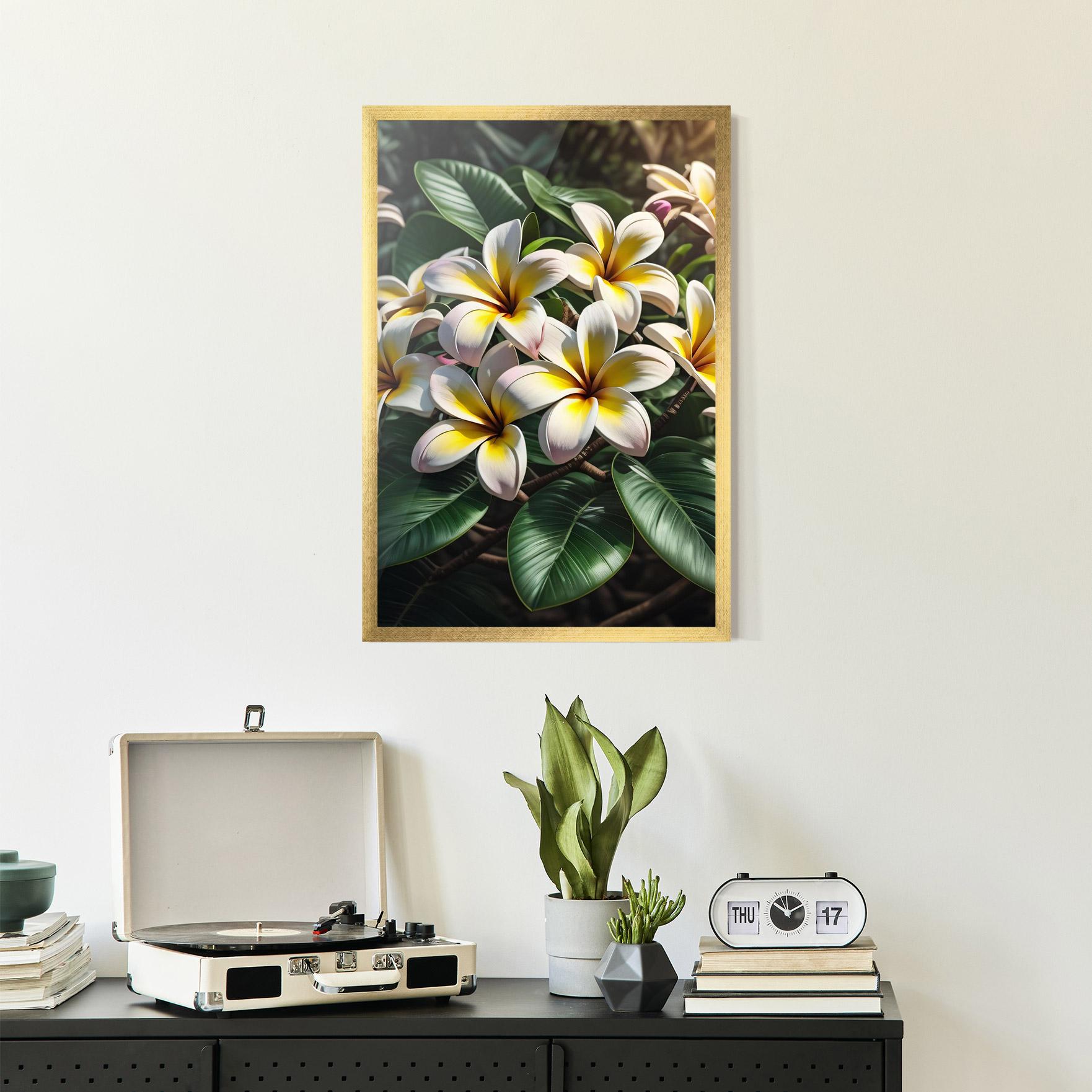 Plakat w Ramie Exotic White Yellow mockup 2