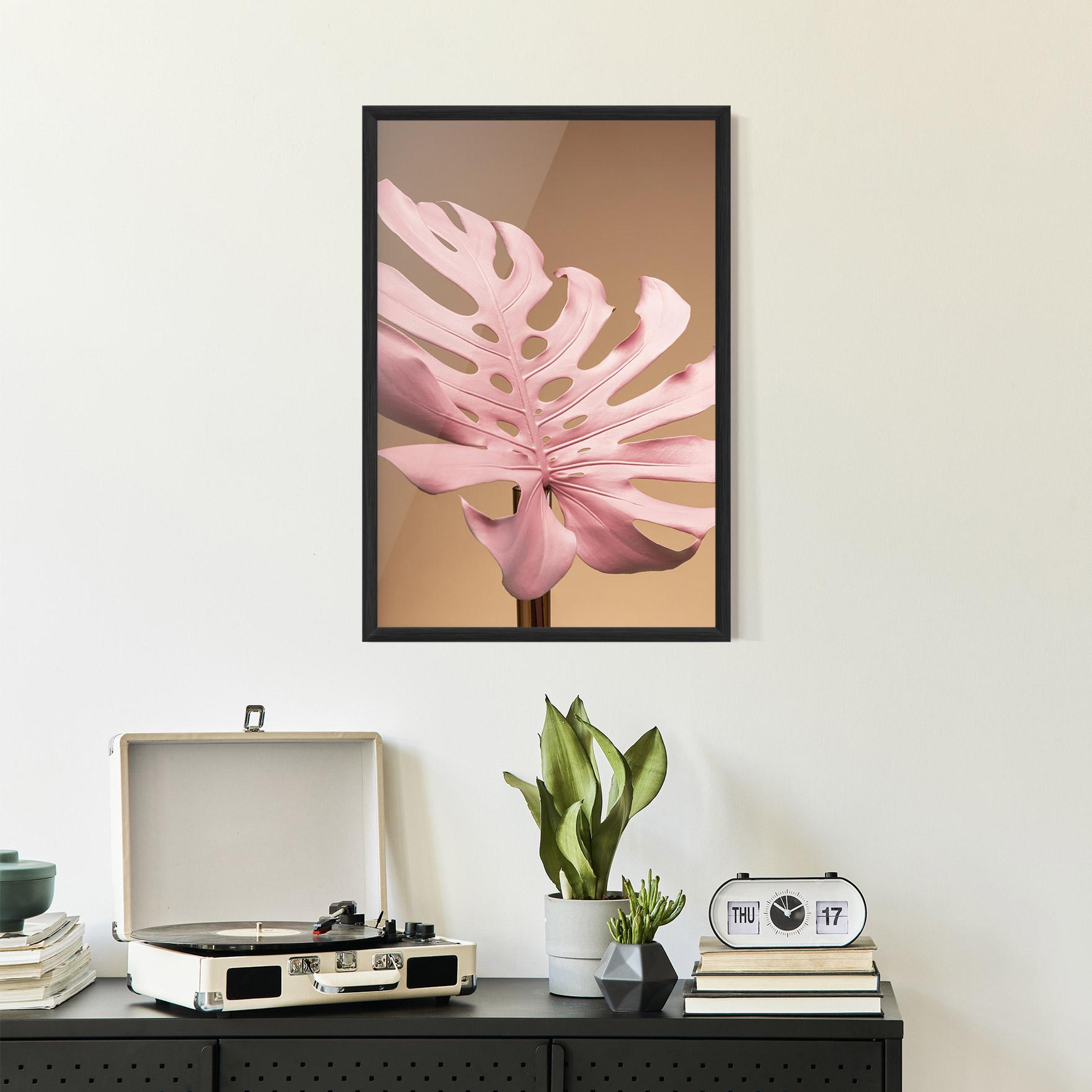 Plakat w Ramie Exotic Pink Leaf mockup 2
