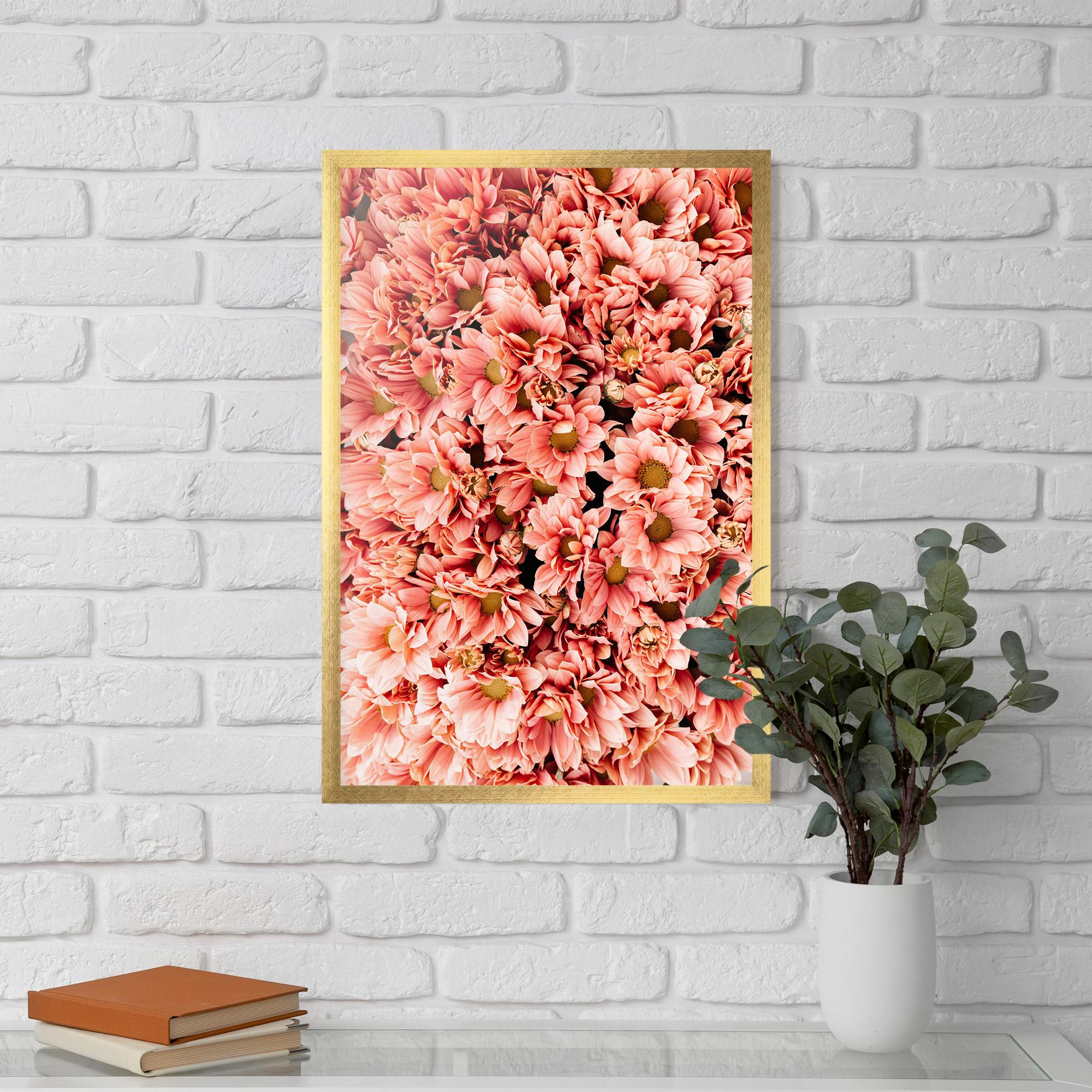 Plakat w Ramie Pink Flowers Bouquet mockup 5
