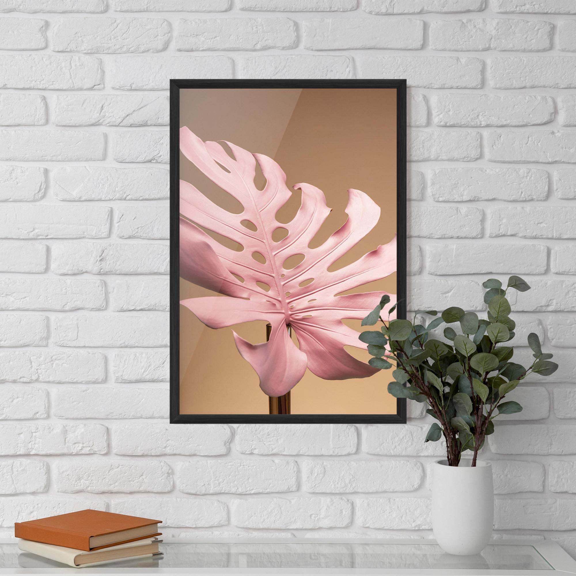 Plakat w Ramie Exotic Pink Leaf mockup 5