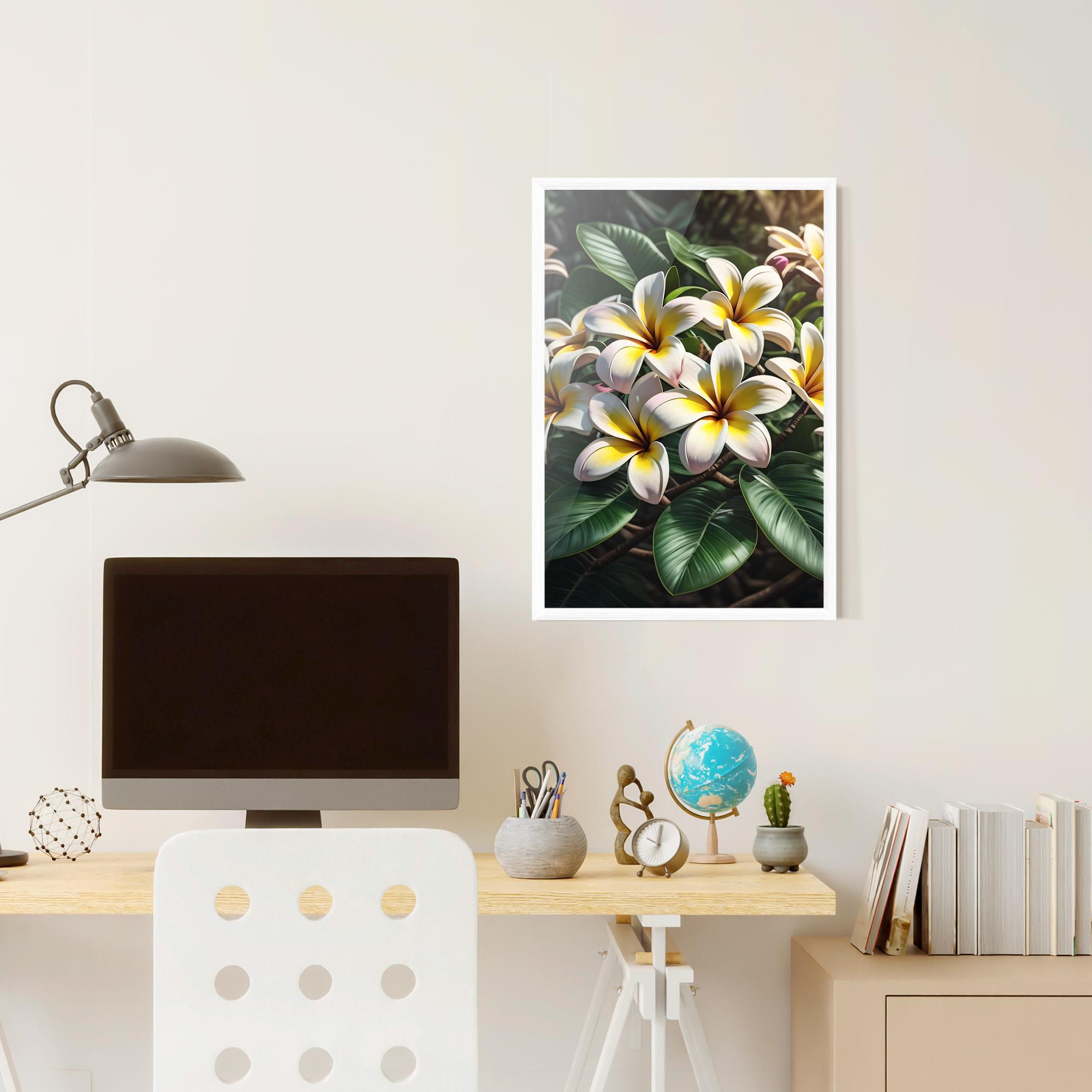 Plakat w Ramie Exotic White Yellow mockup 6