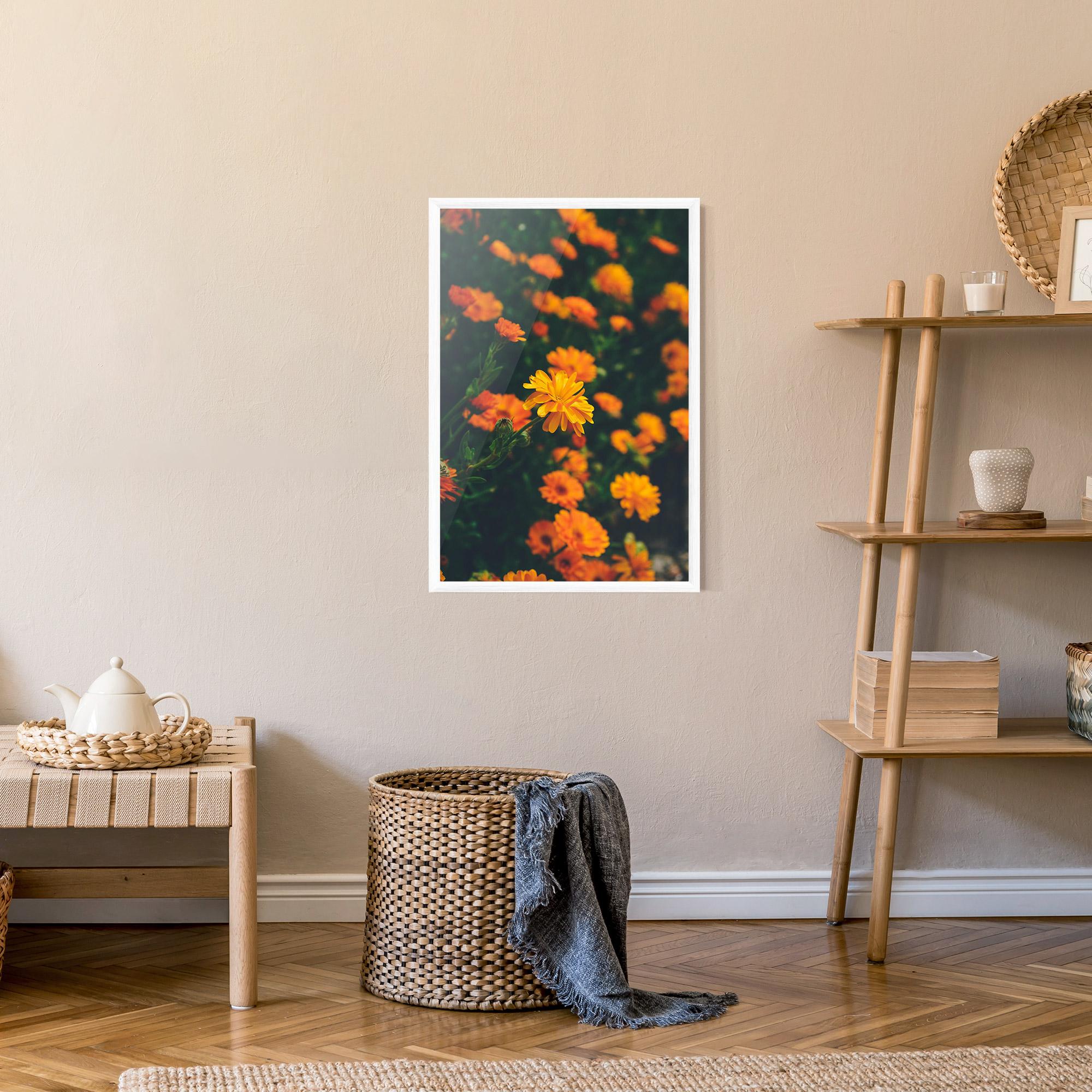 Plakat w Ramie Garden Orange Flowers mockup 9
