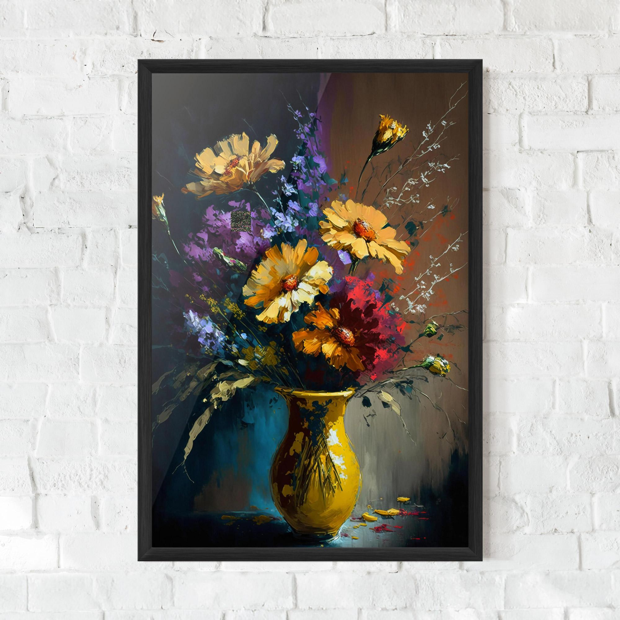 Plakat w Ramie Yellow Art Vase mockup 0