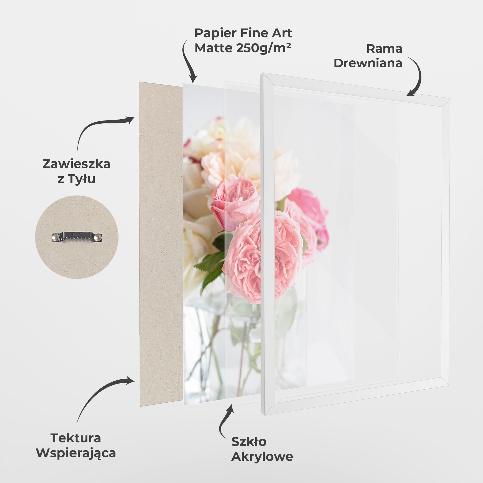 Plakat w Ramie Pink Rose Vase mockup 1