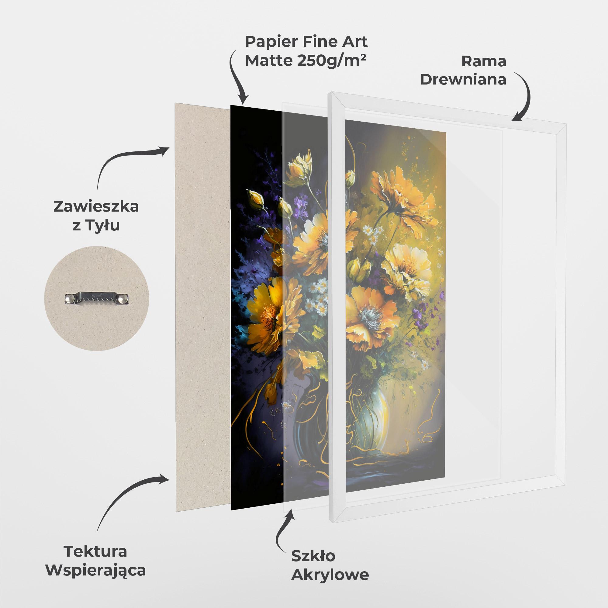 Plakat w Ramie Yellow Flower Art Vase mockup 1