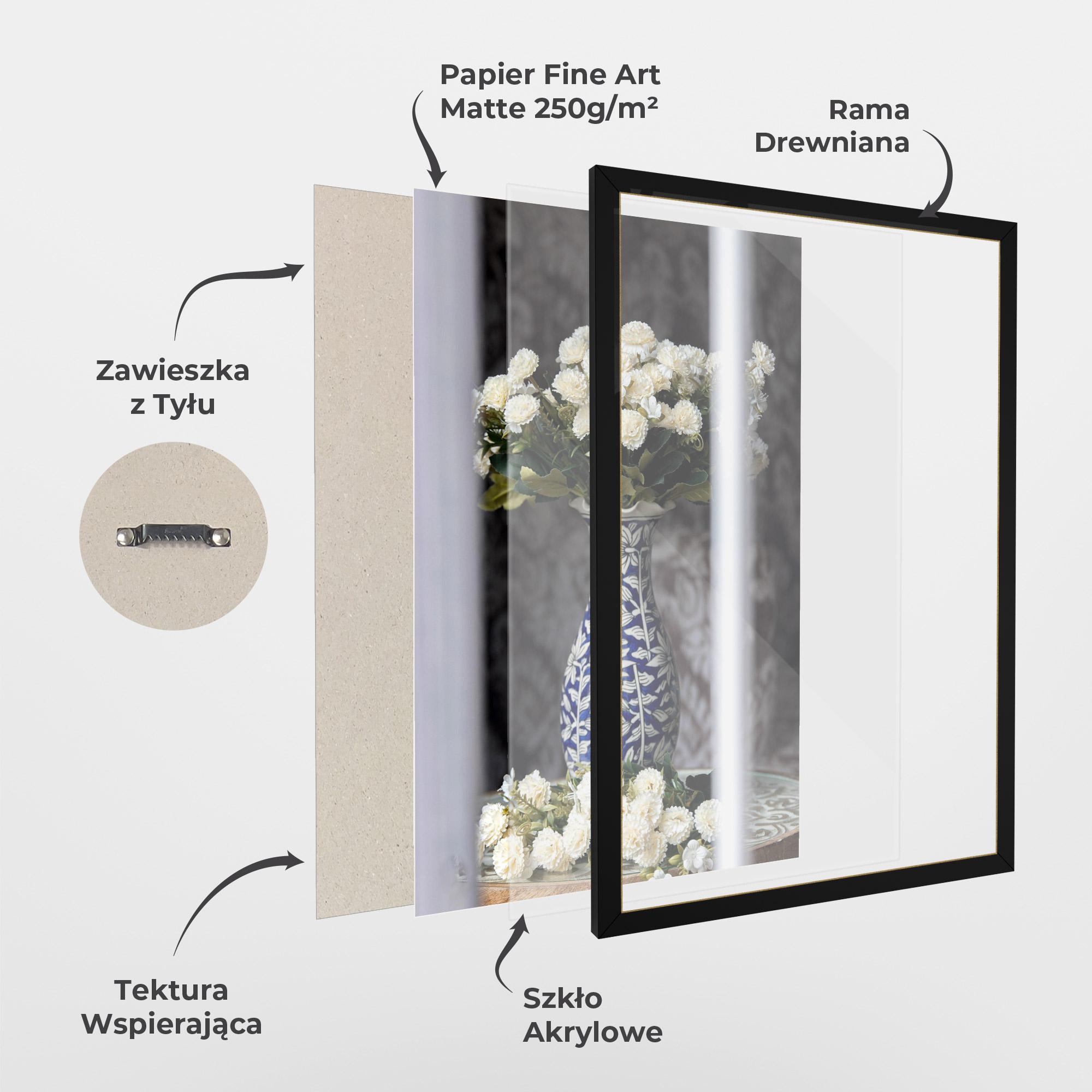 Plakat w Ramie Blue Patern Vase mockup 1