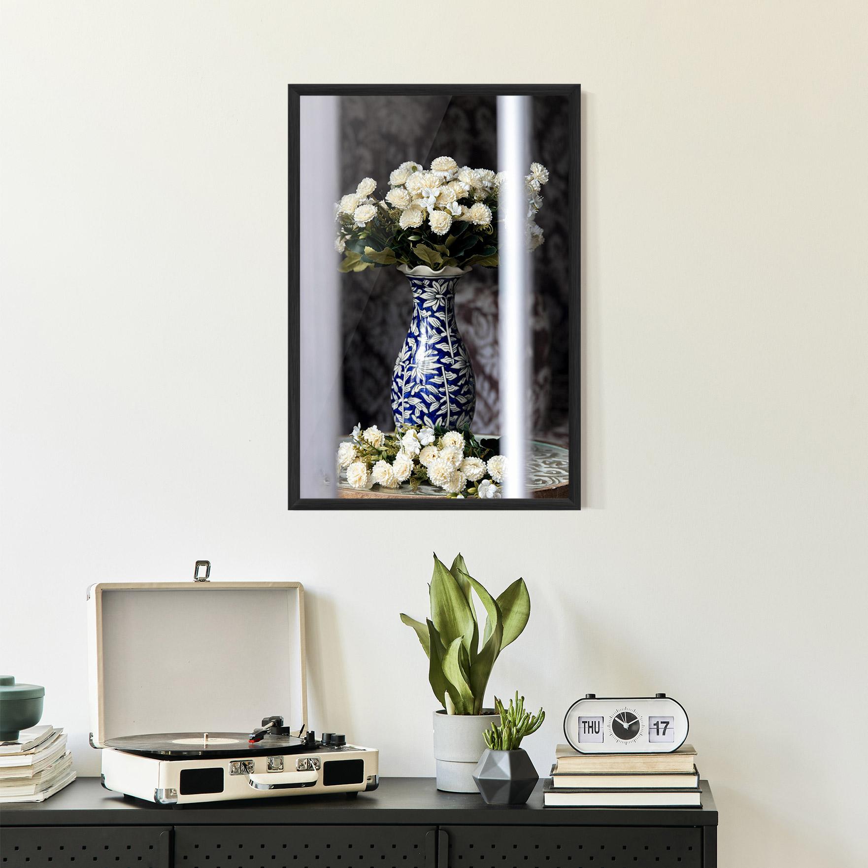 Plakat w Ramie Blue Patern Vase mockup 2