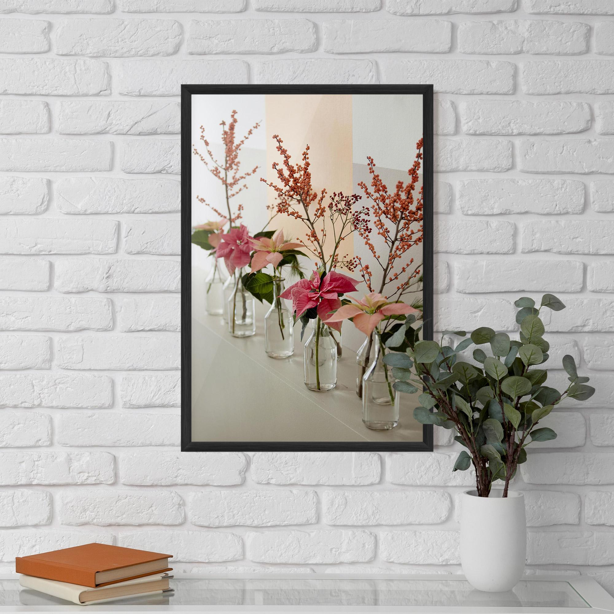 Plakat w Ramie Pink Red Flower Vase mockup 5
