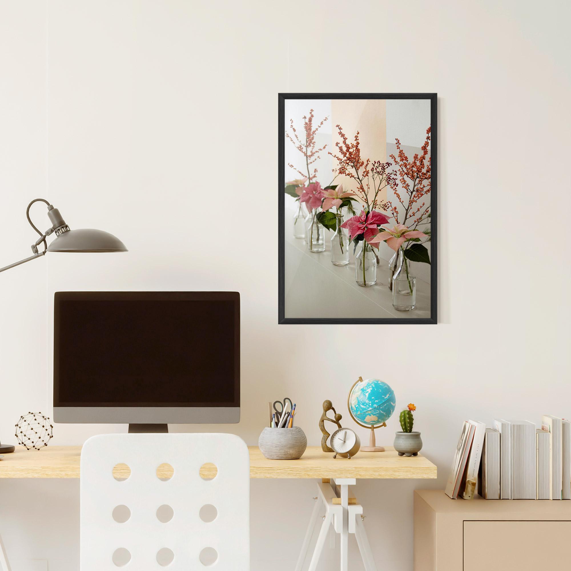 Plakat w Ramie Pink Red Flower Vase mockup 6