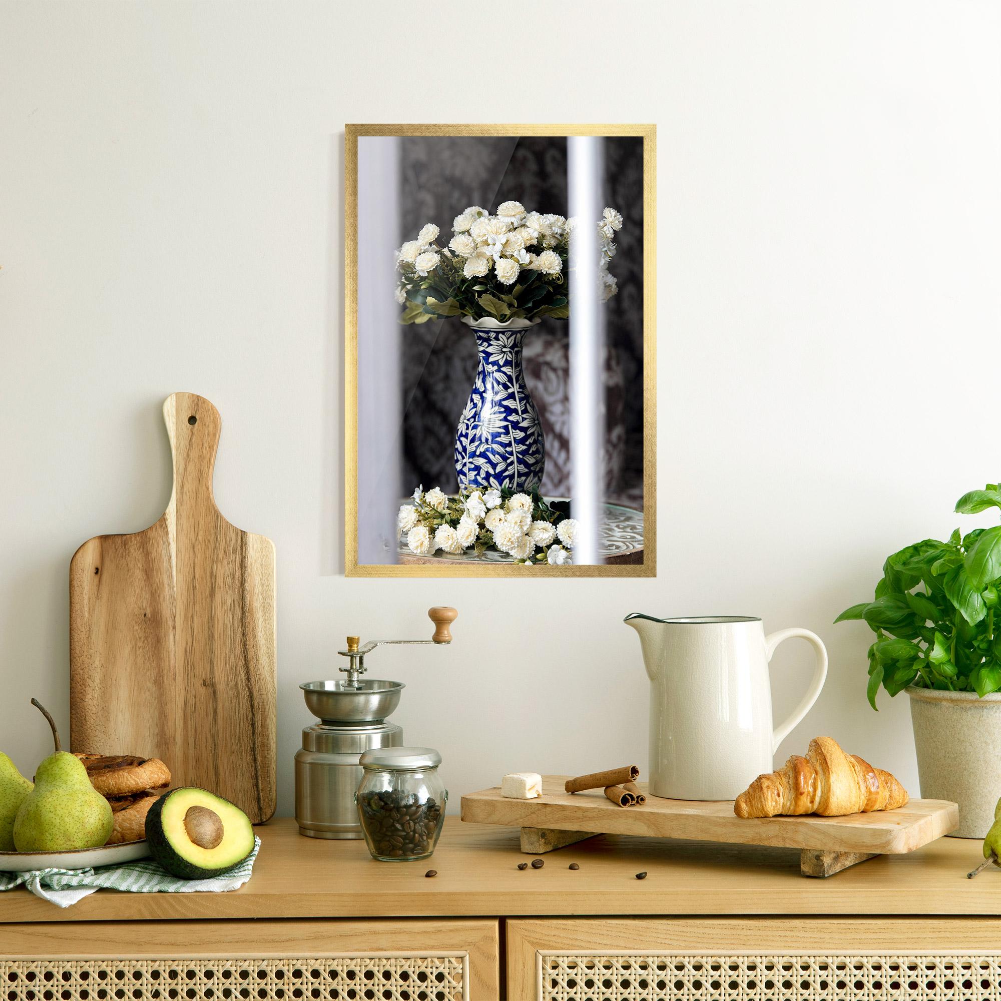 Plakat w Ramie Blue Patern Vase mockup 8