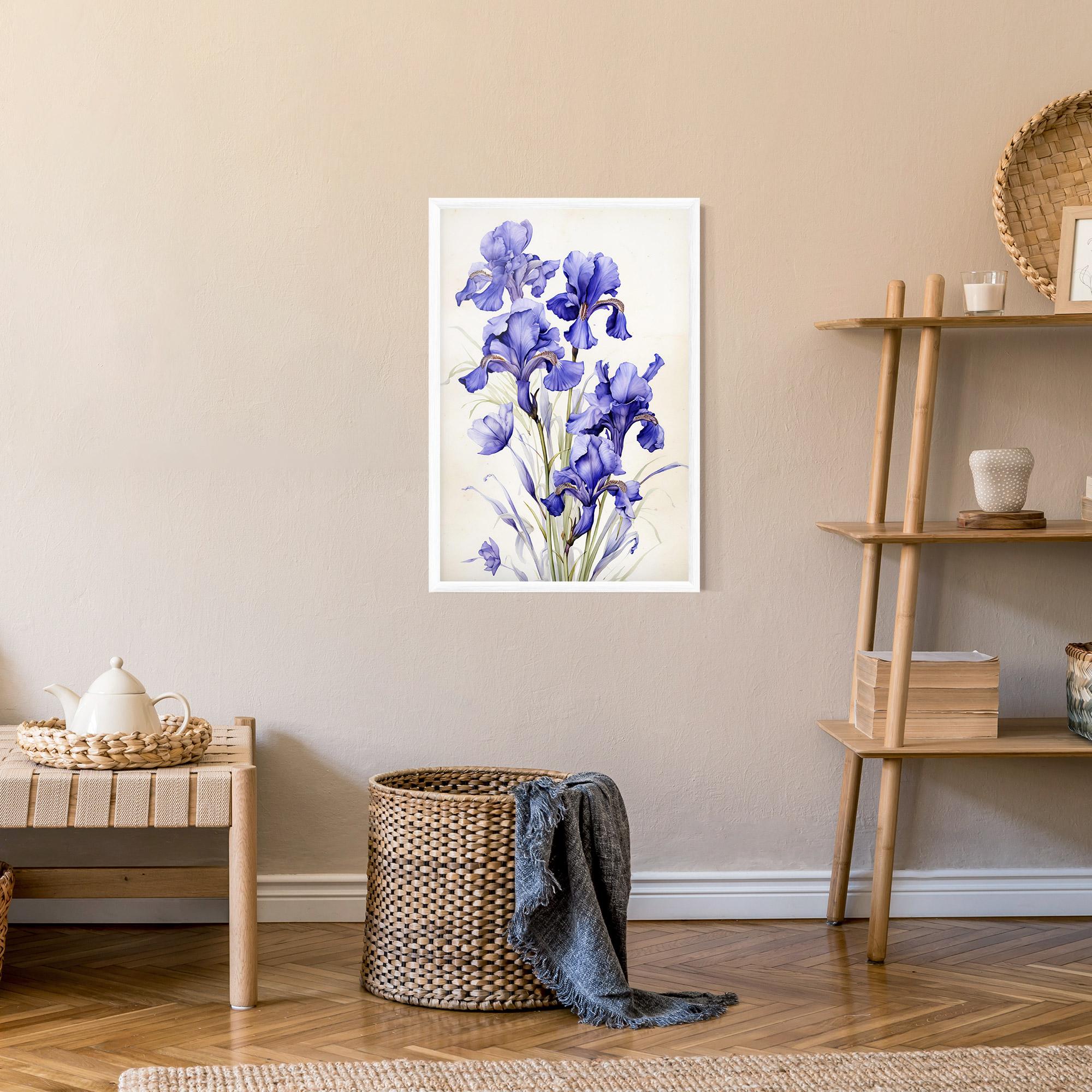 Plakat w Ramie Purple Iris On Cream mockup 9
