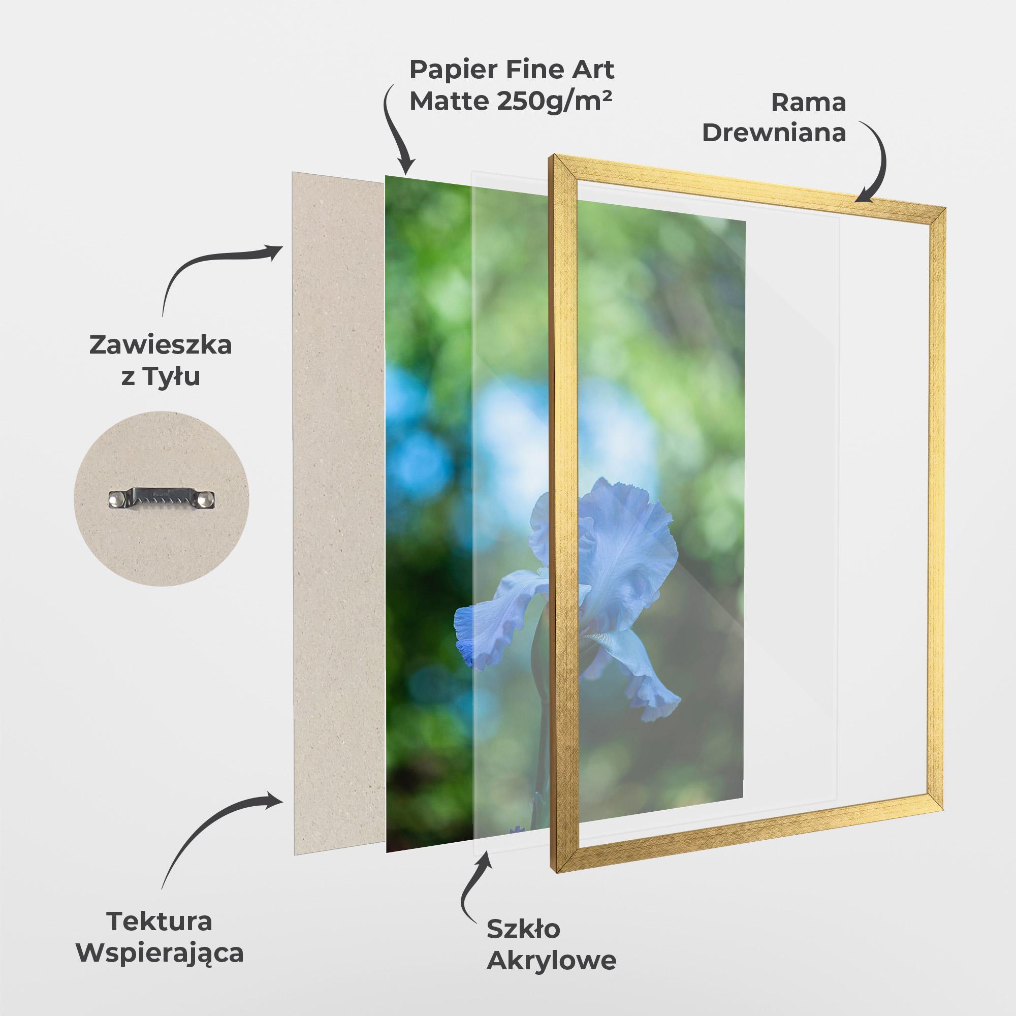 Plakat w Ramie Blue Iris In The Garden mockup 1