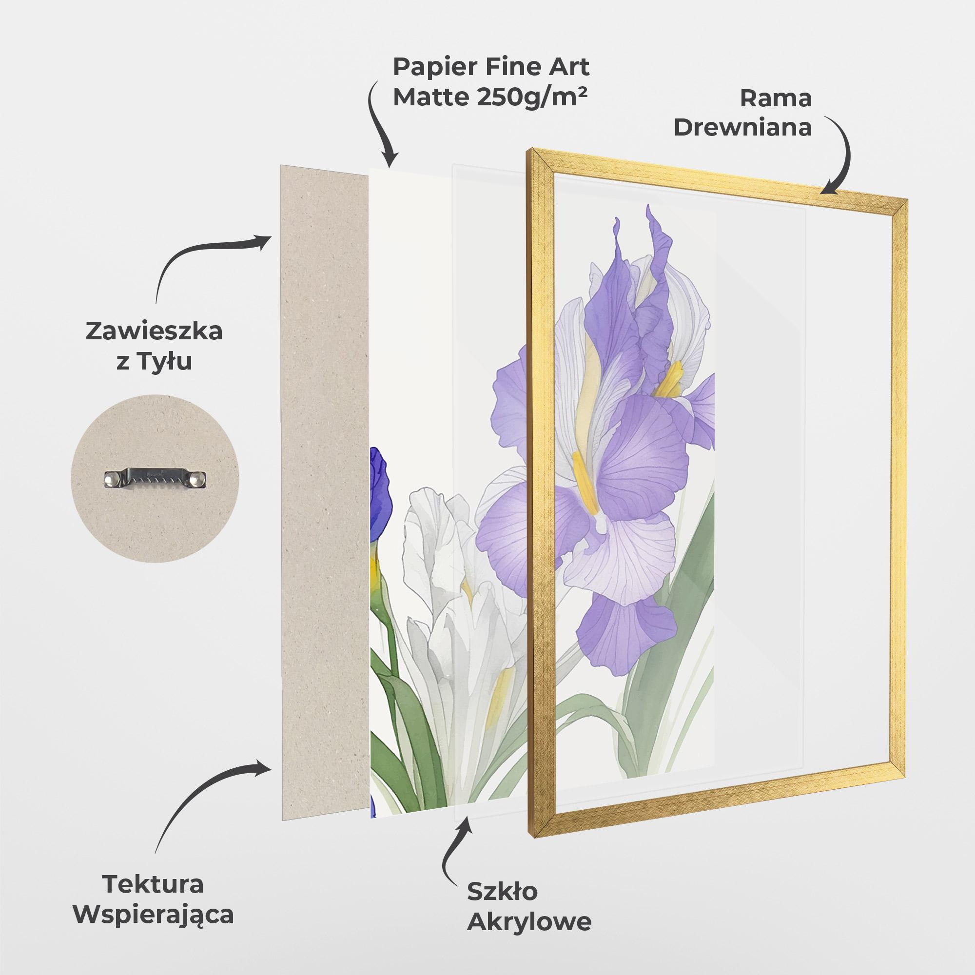 Plakat w Ramie Irirs Hand Drawn mockup 1