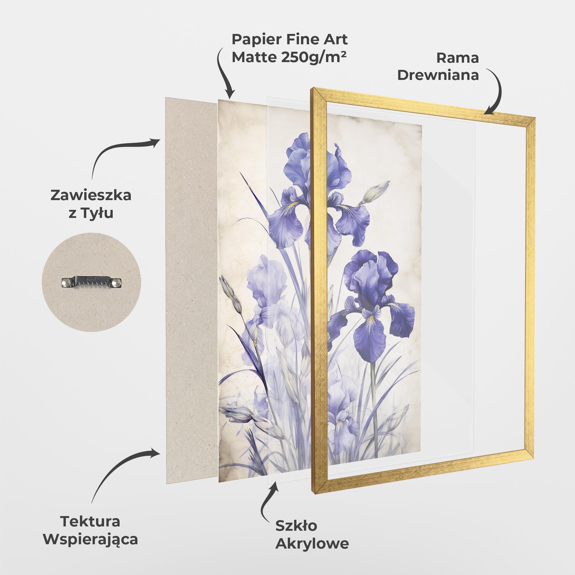 Plakat w Ramie Irises Painting mockup 1