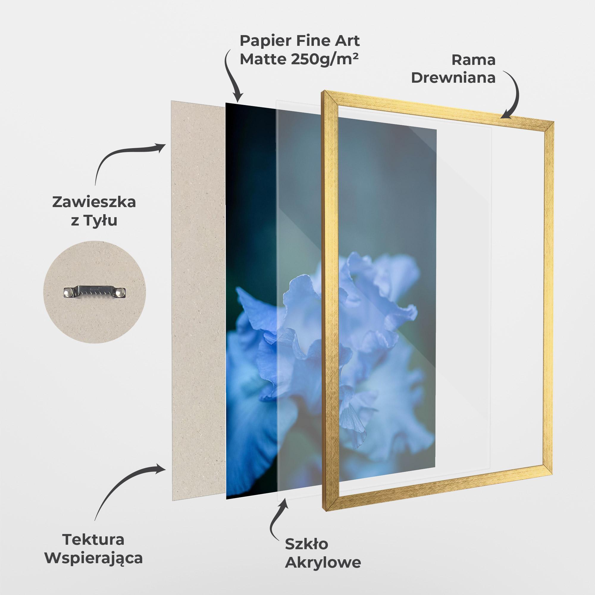 Plakat w Ramie Ocean Blue Iris mockup 1