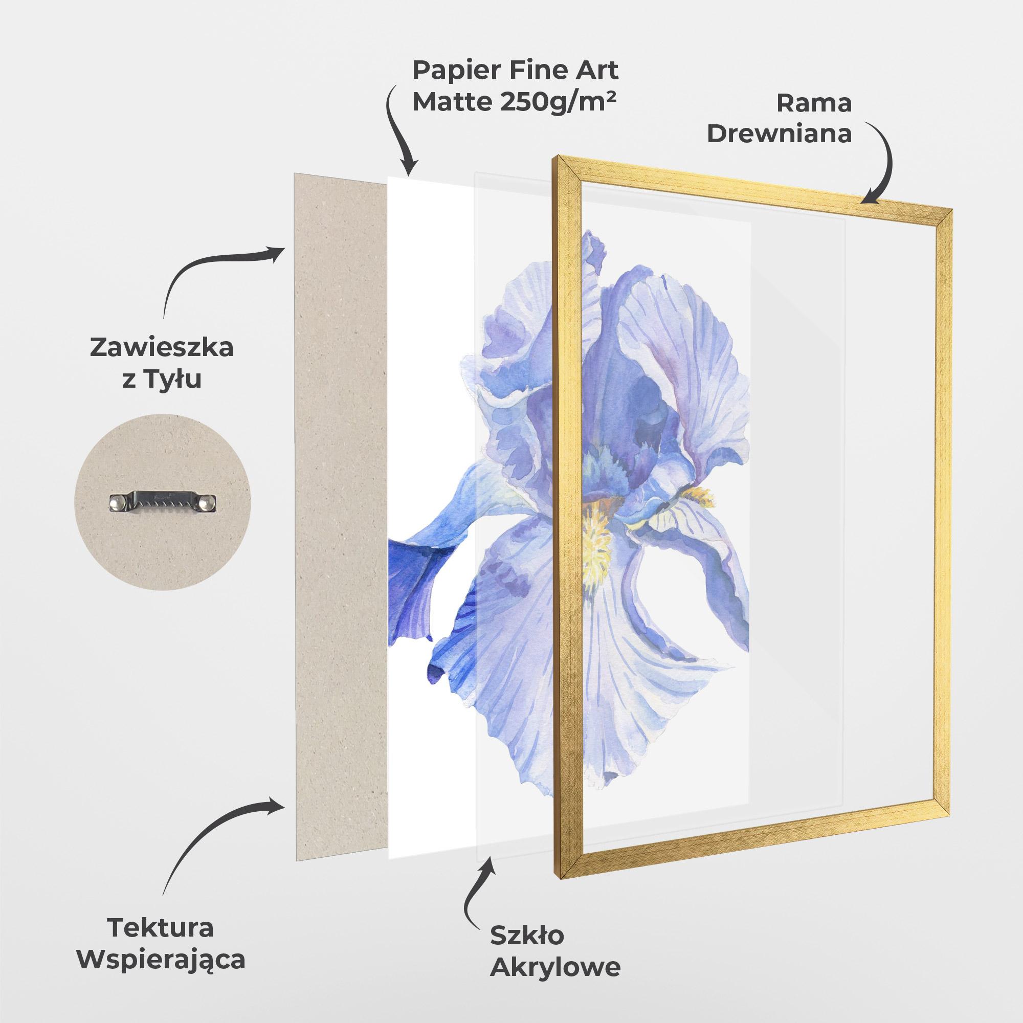 Plakat w Ramie Purple Iris On White mockup 1