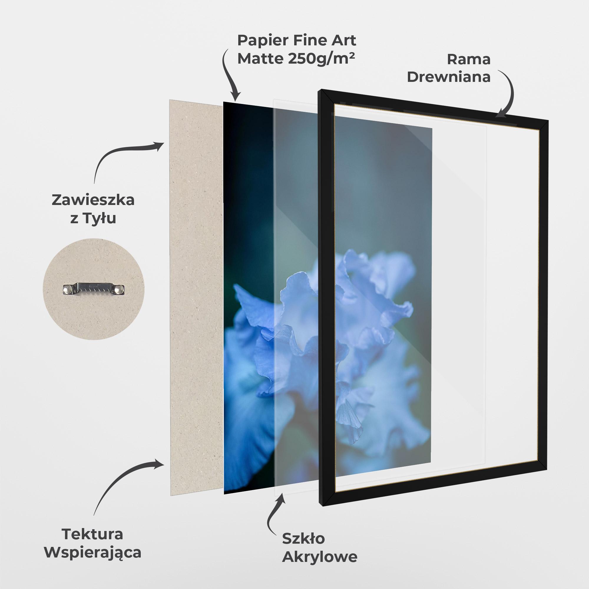 Plakat w Ramie Ocean Blue Iris mockup 1