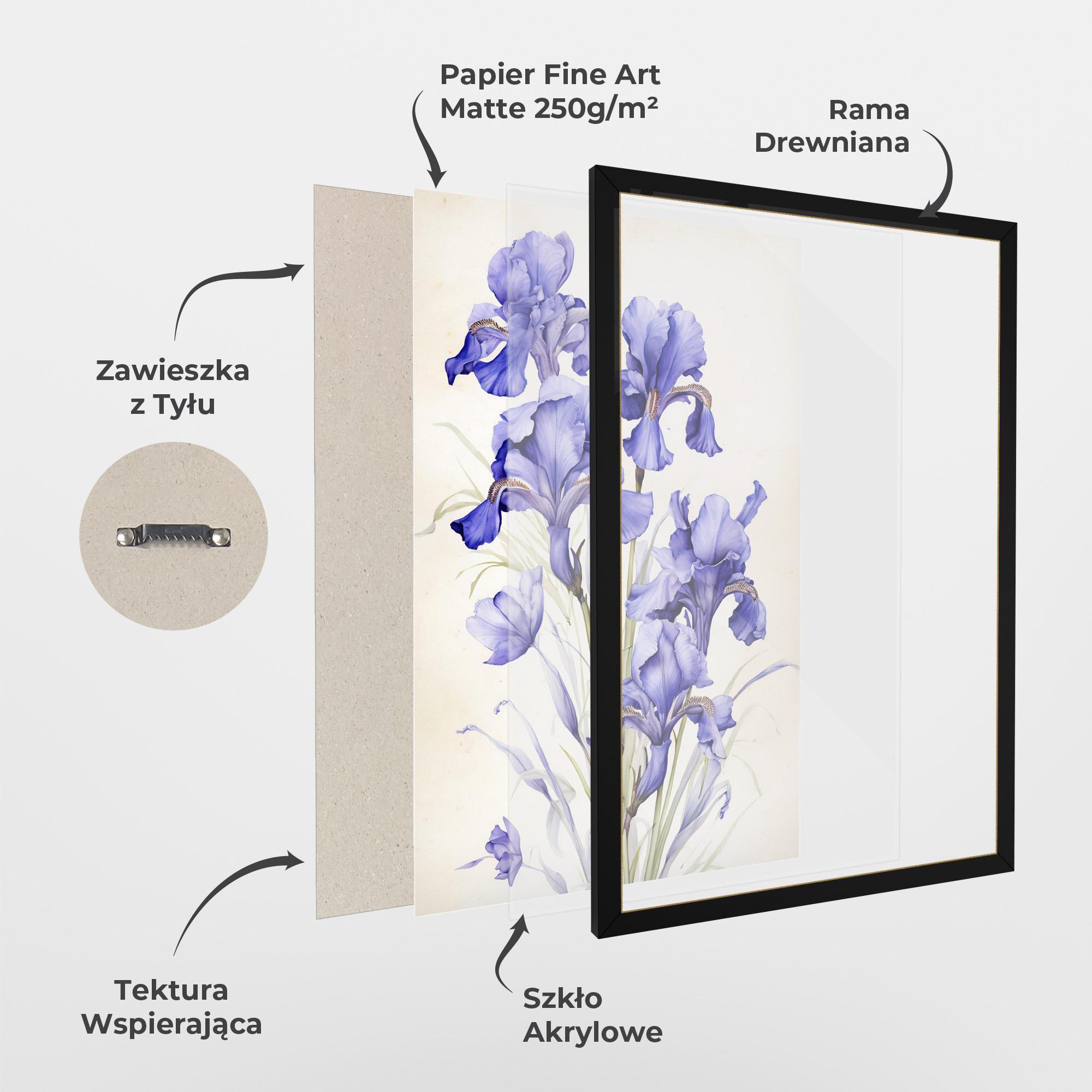 Plakat w Ramie Purple Iris On Cream mockup 1
