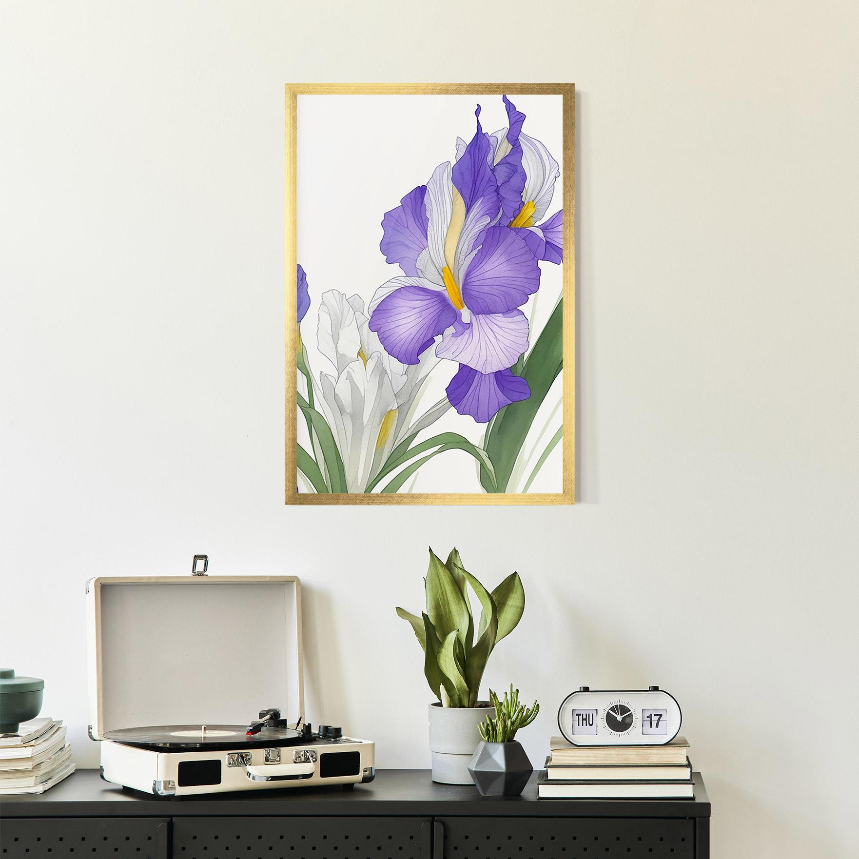 Plakat w Ramie Irirs Hand Drawn mockup 2