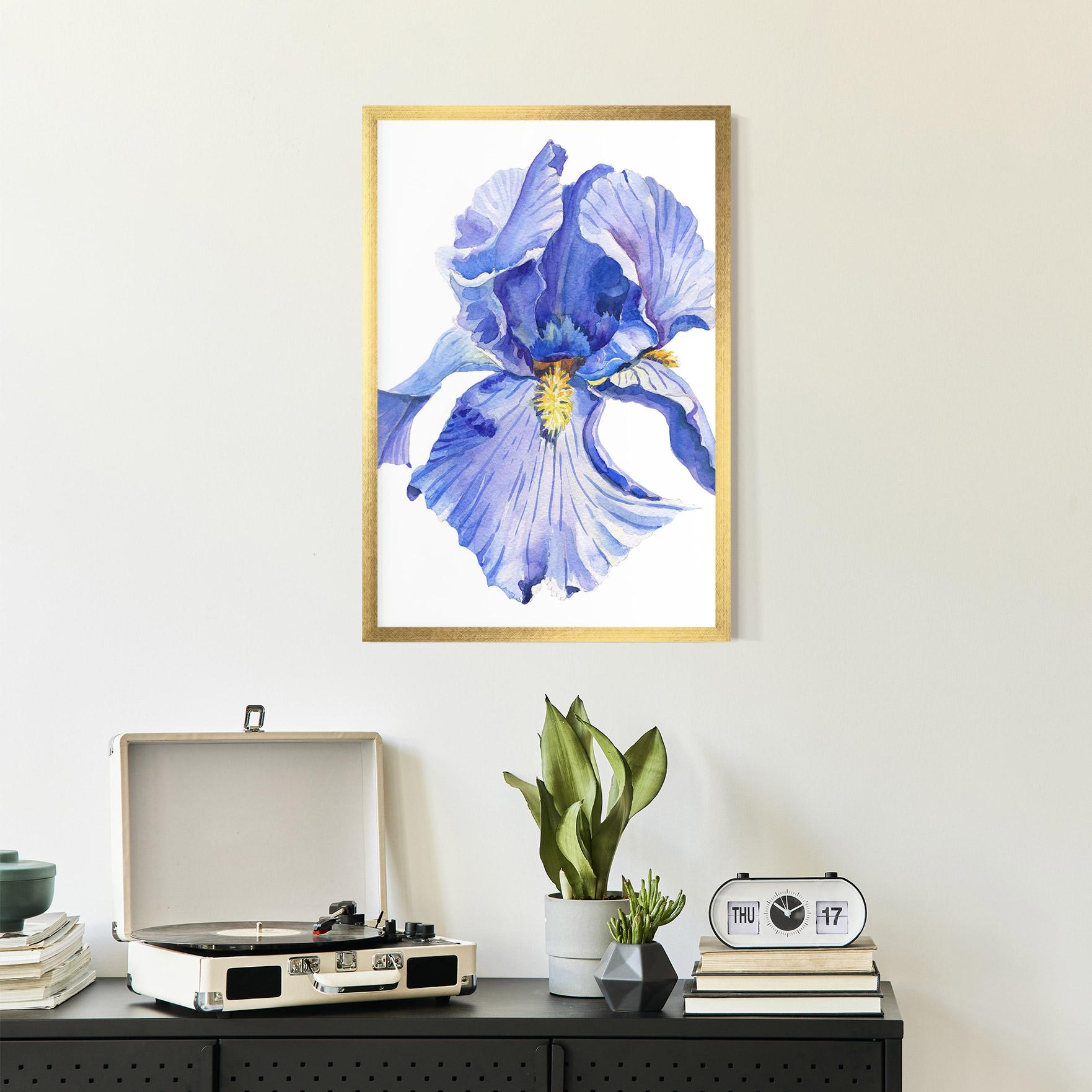 Plakat w Ramie Purple Iris On White mockup 2