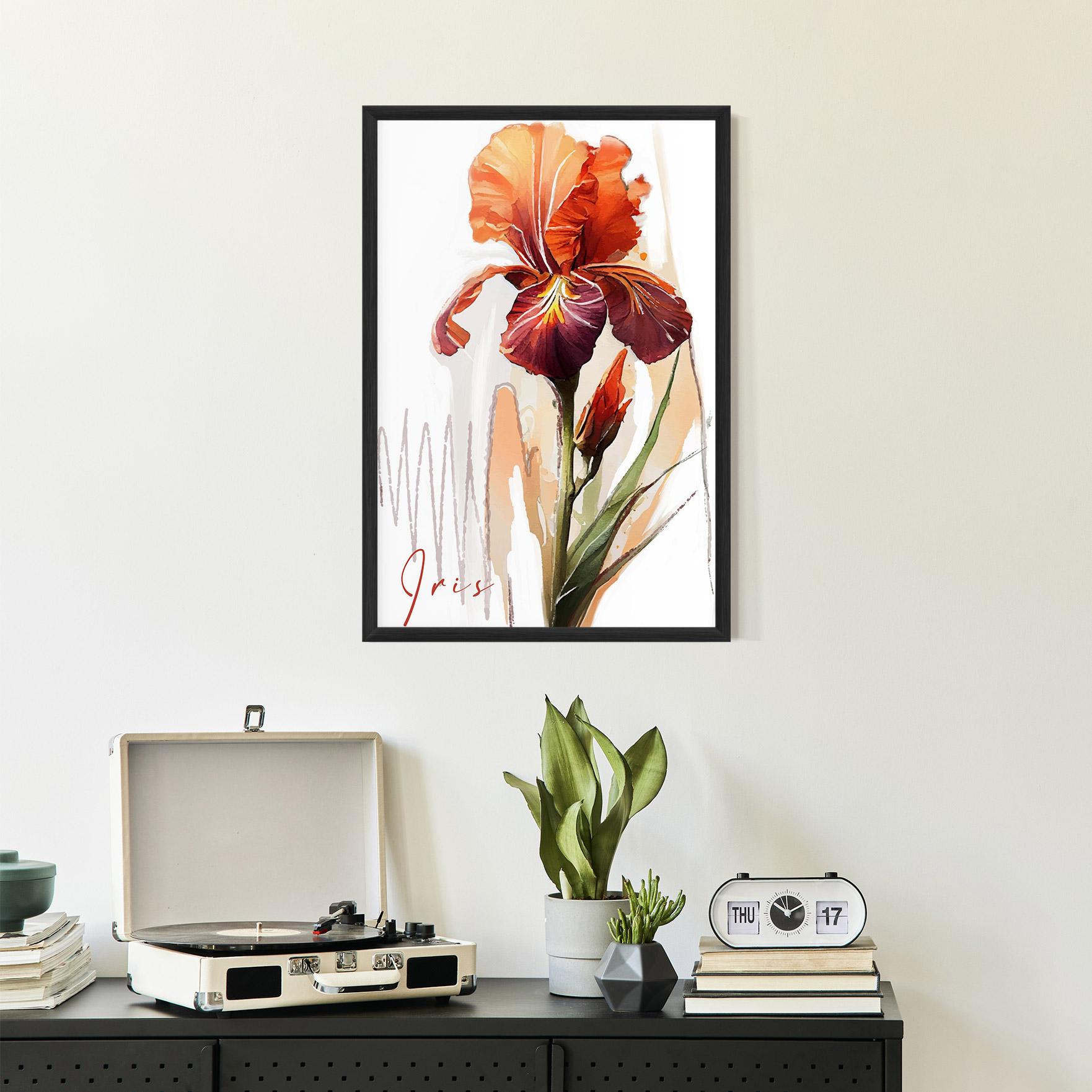 Plakat w Ramie Orange Iris mockup 2
