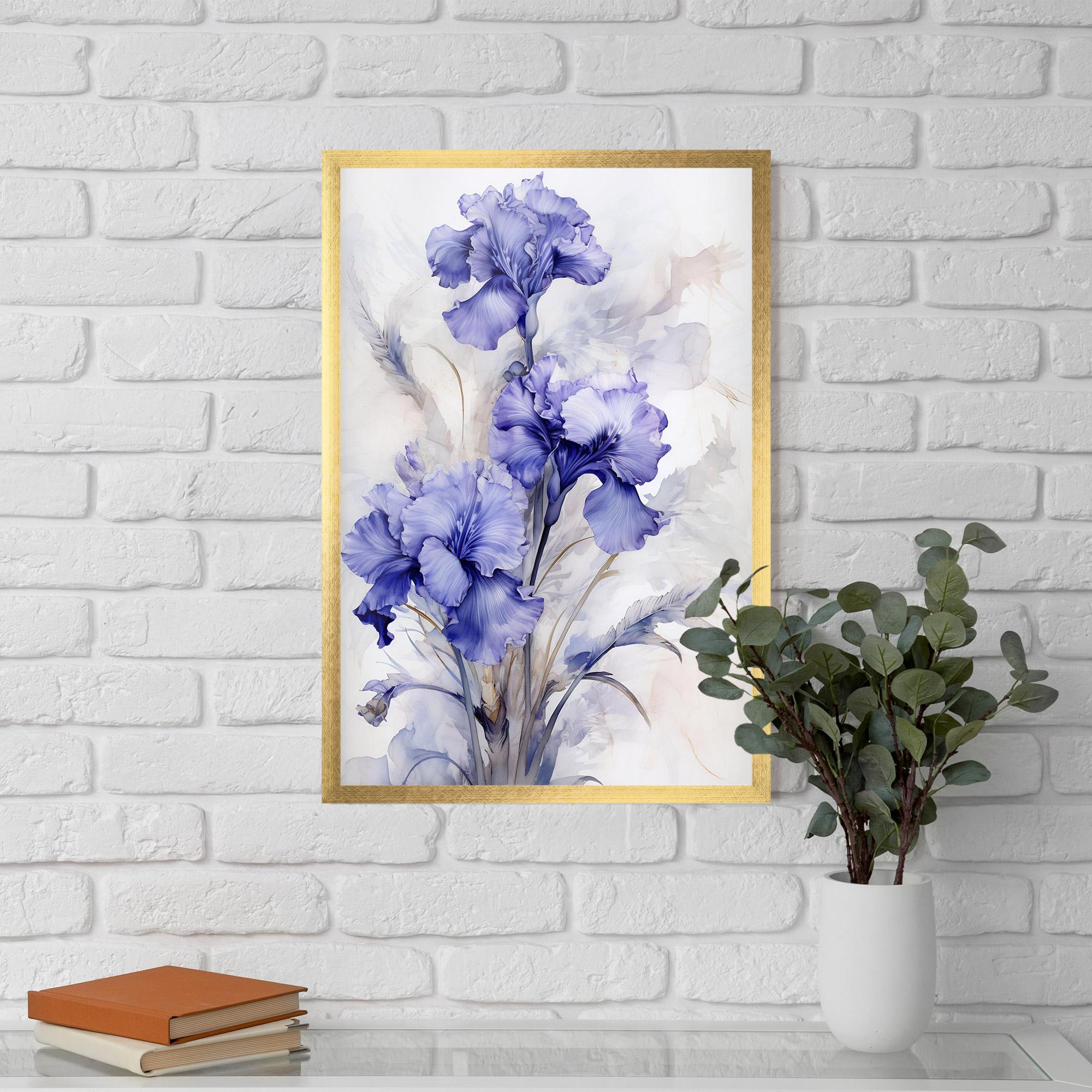 Plakat w Ramie Purple Iris Painting mockup 5