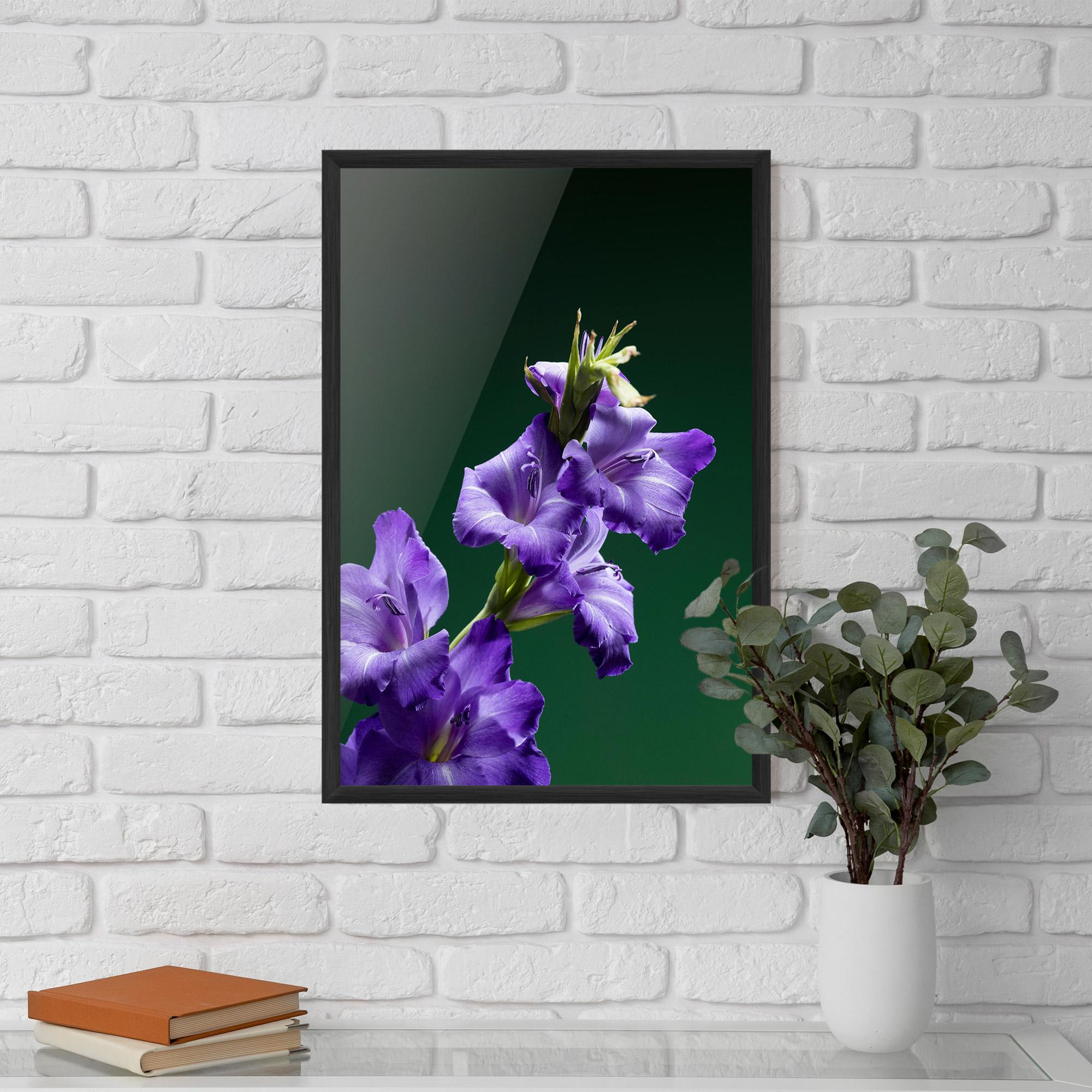 Plakat w Ramie Iris On Green mockup 5