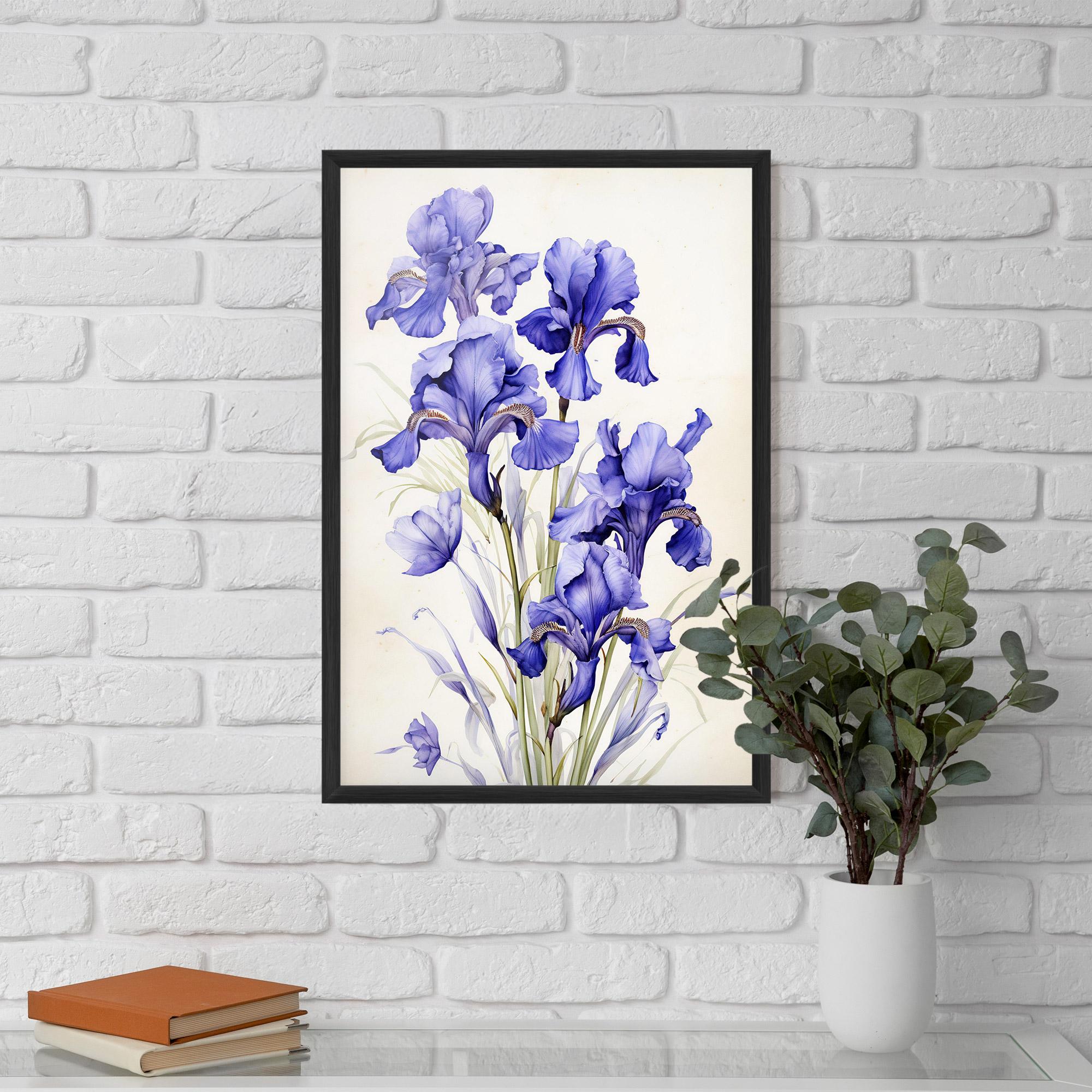 Plakat w Ramie Purple Iris On Cream mockup 5