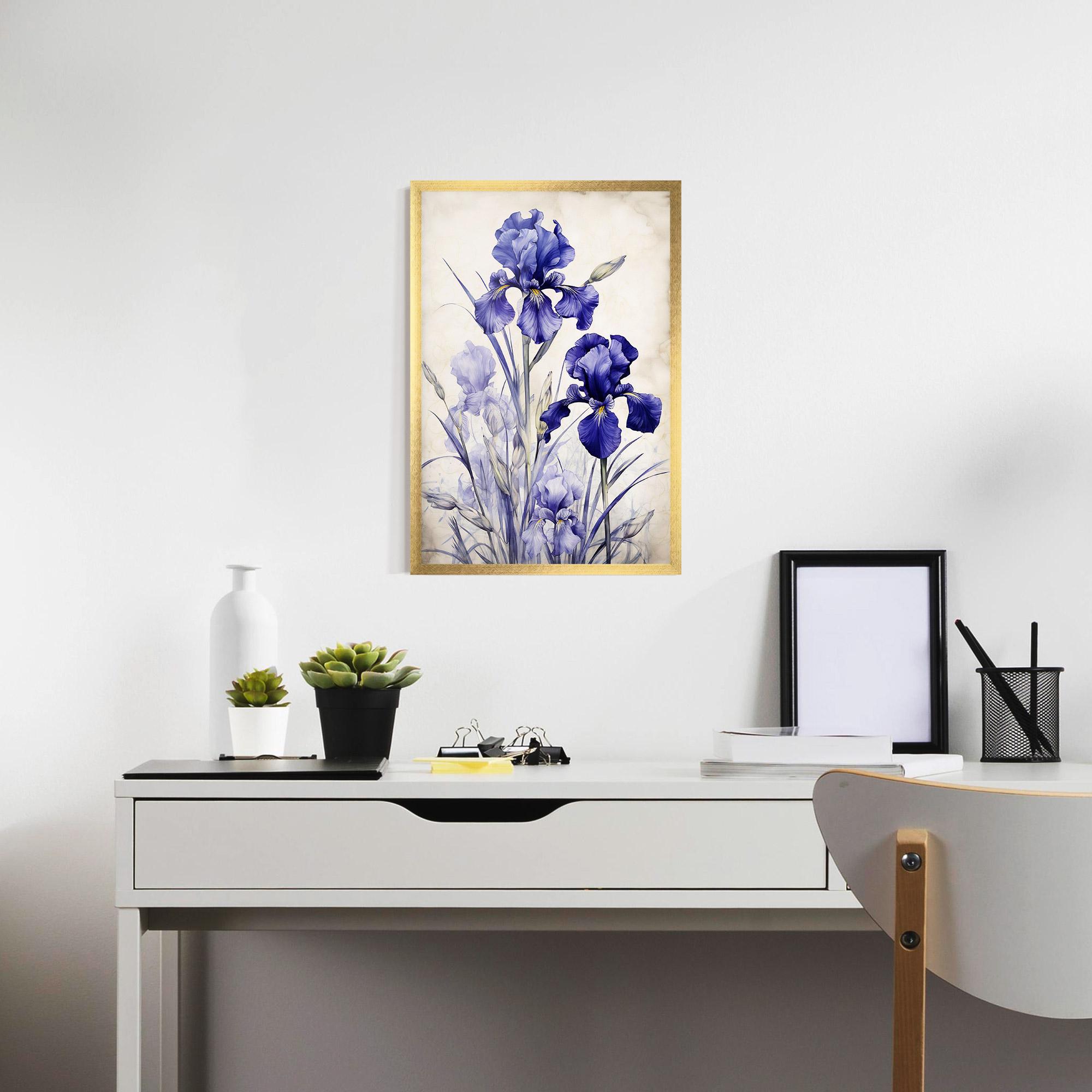 Plakat w Ramie Irises Painting mockup 7