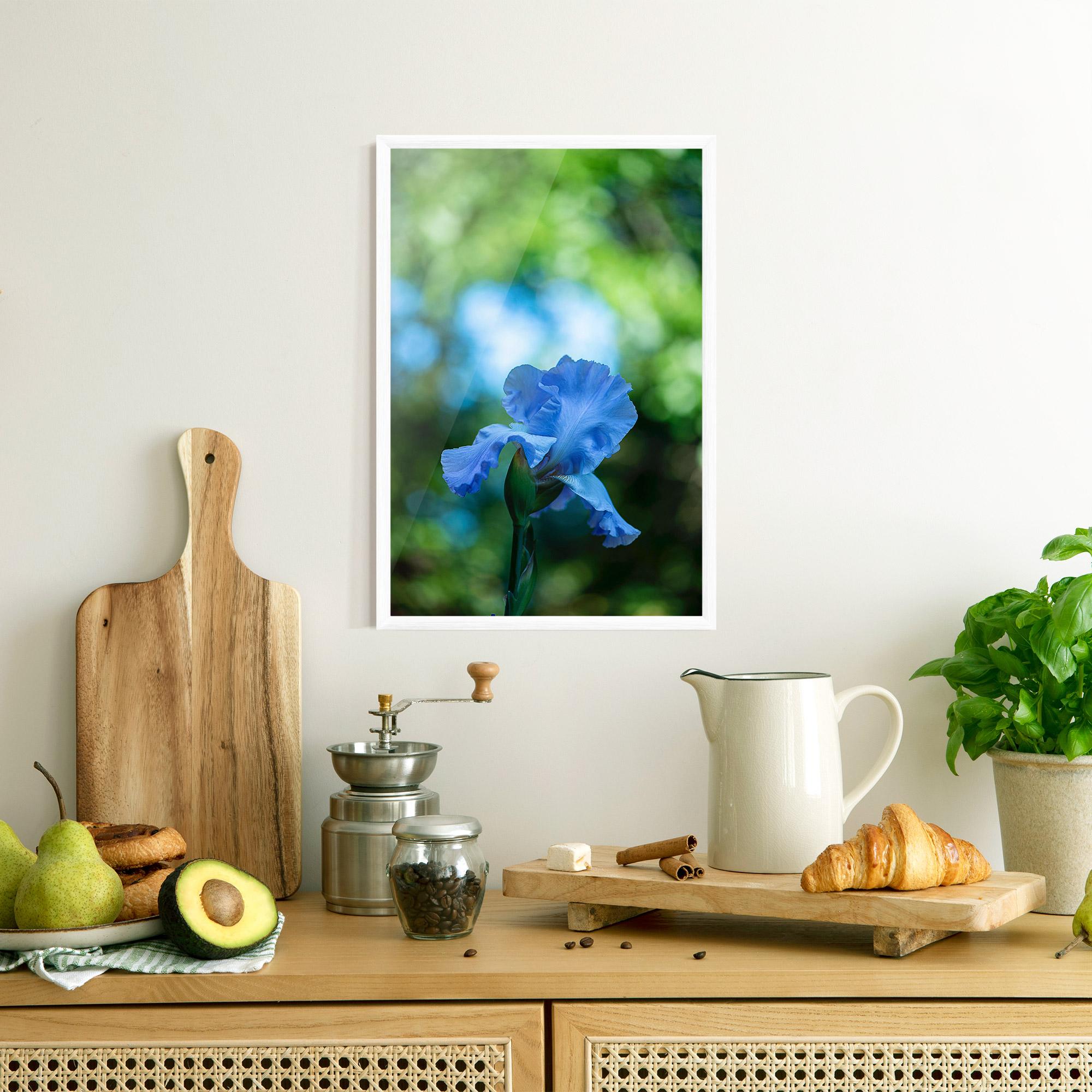 Plakat w Ramie Blue Iris In The Garden mockup 8