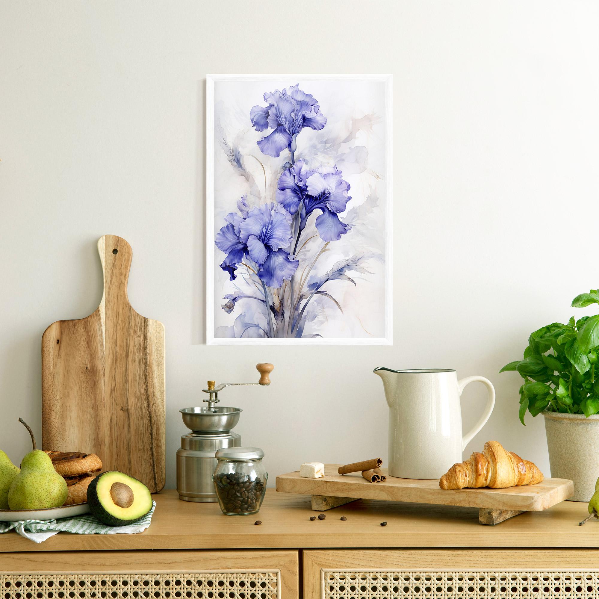 Plakat w Ramie Purple Iris Painting mockup 8