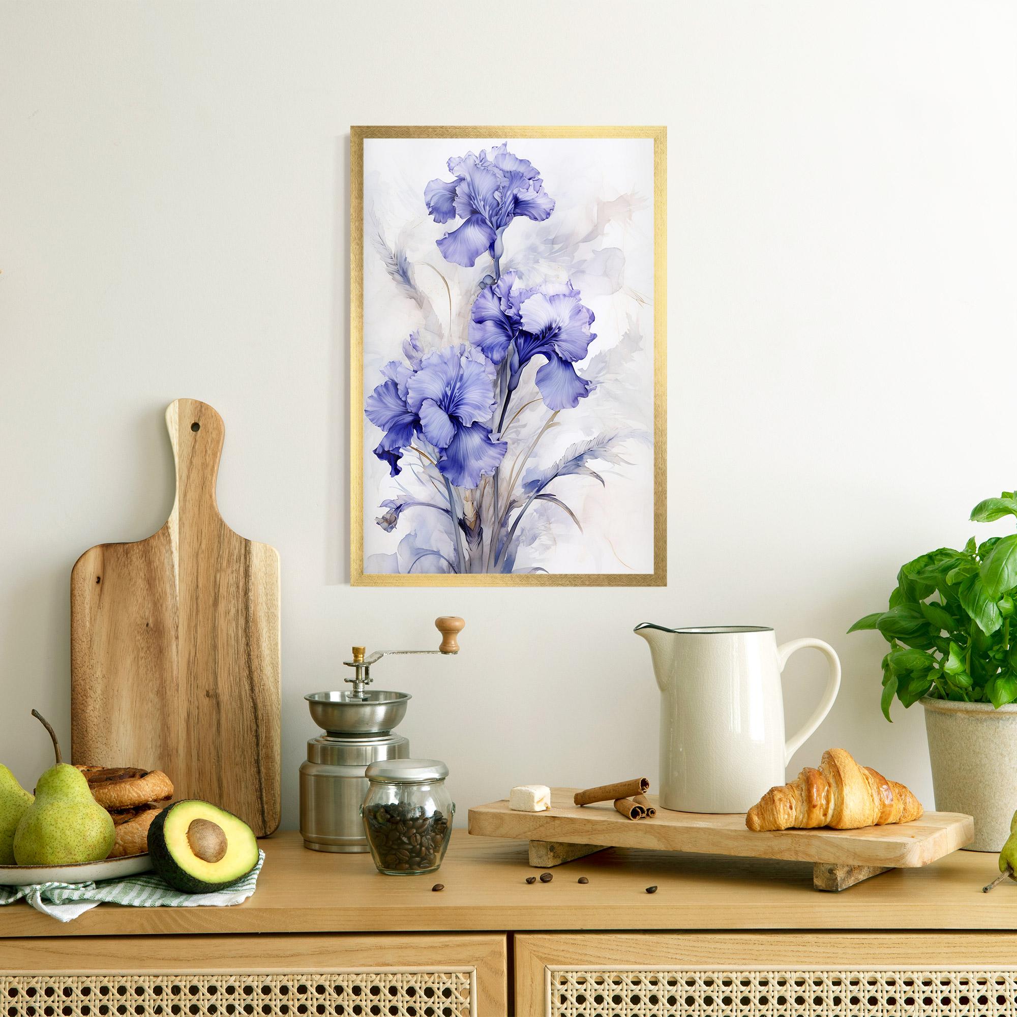 Plakat w Ramie Purple Iris Painting mockup 8