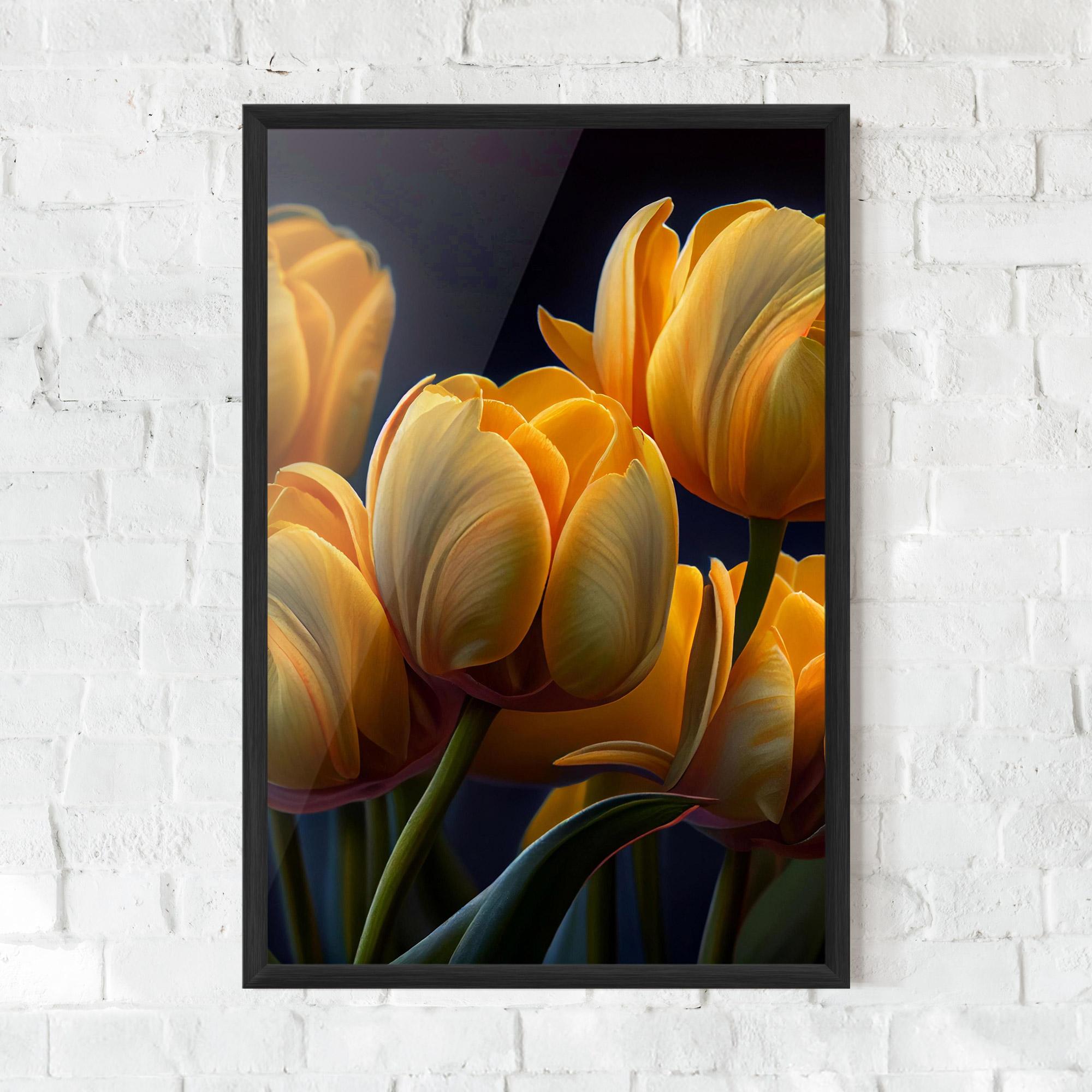 Plakat w Ramie Pretty Yellow Tulips mockup 0