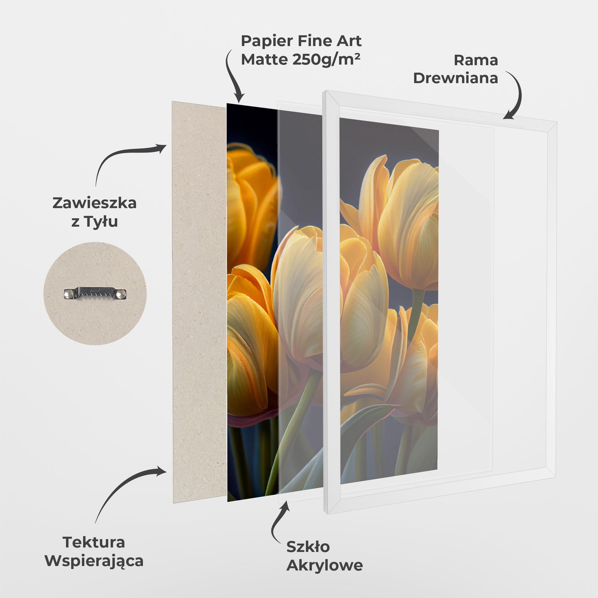 Plakat w Ramie Pretty Yellow Tulips mockup 1